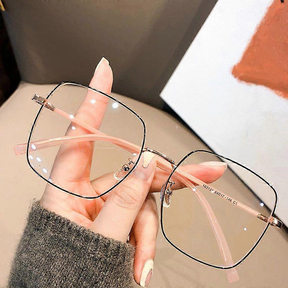 HD Oversized Square Anti Blue Light Eyeglasses UV400 Optical Spectacle Glasses Women Brand Design Protective Computer Eyewear