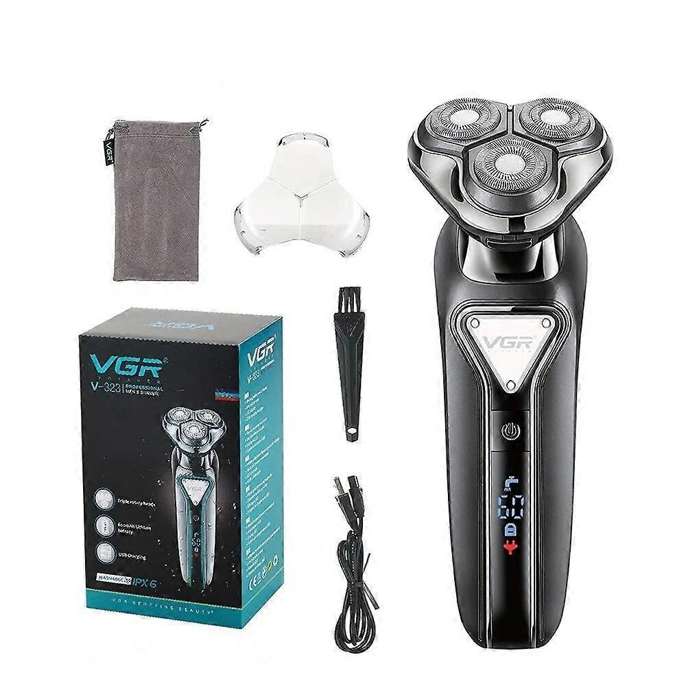 VGR Rasoio per il viso Tagliacapelli professionale Rasoio elettrico di sicurezza IPX7 Rasatrice senza fili portatile impermeabile per uomo V-323 ne...