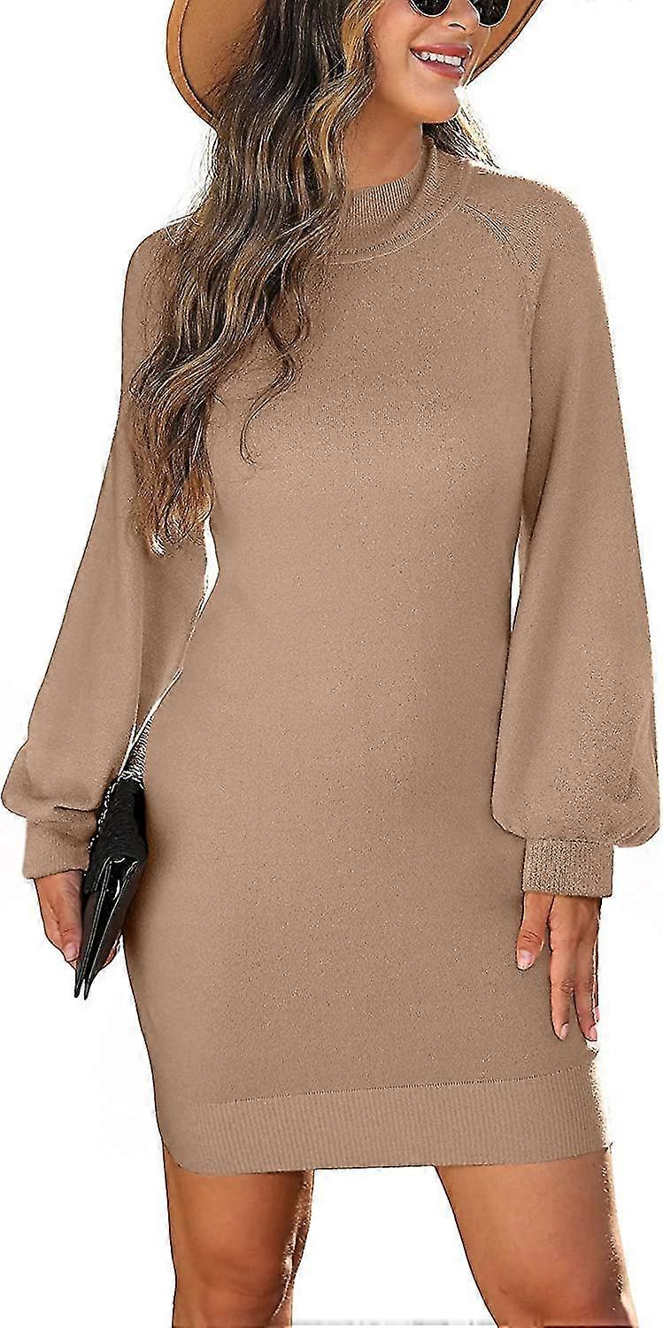 Damen Pullover Winter Stehkragen Langarm Bodycon Strickpullover Pullover Damen Mini Pullover Es