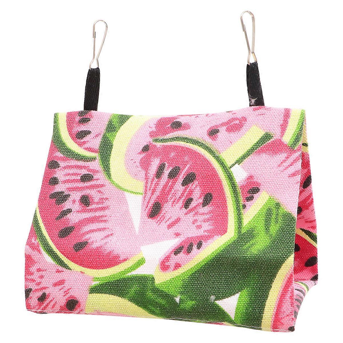 Watermelon Pattern Canvas Nest Parrot Hammock Nest Bird Swing Hammock Sleeping Bed - Size L