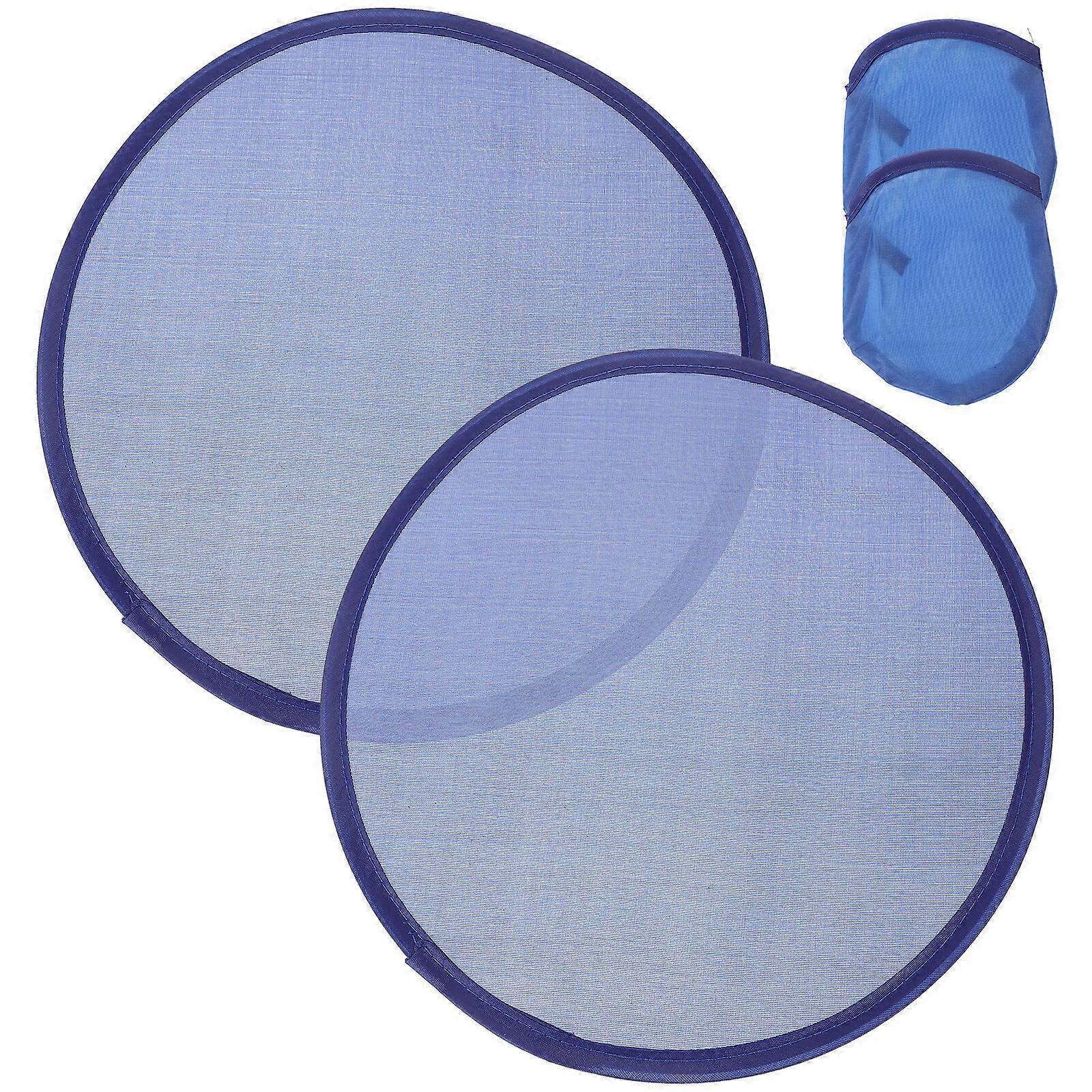 2pcs Foldable Fan Summer Handheld Fan Round Folding Fan Blank Hand Fan Portable Fans