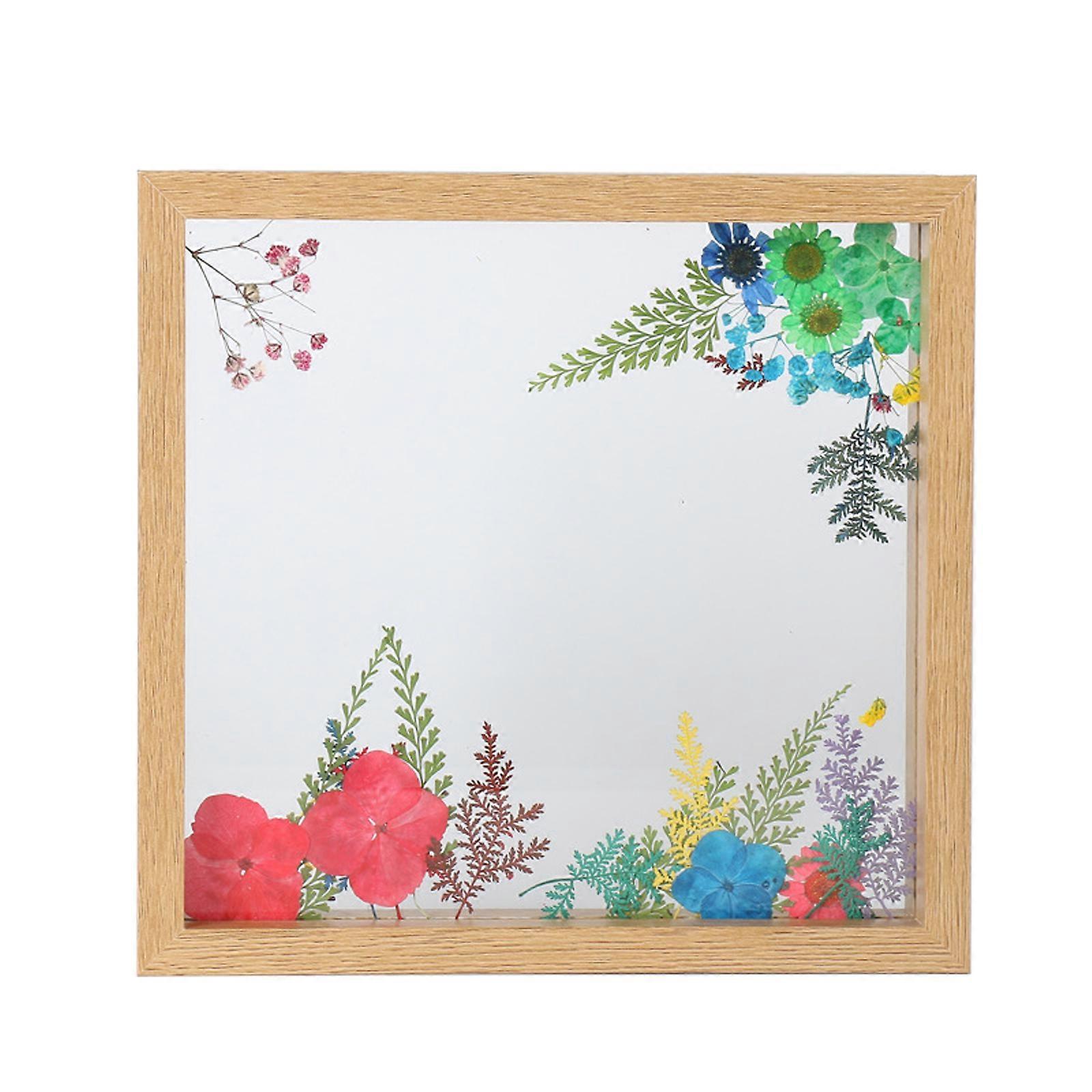 Picture Frame, Double HD Glass Rustic Wood Artwork Multiple Uses for Desktop
