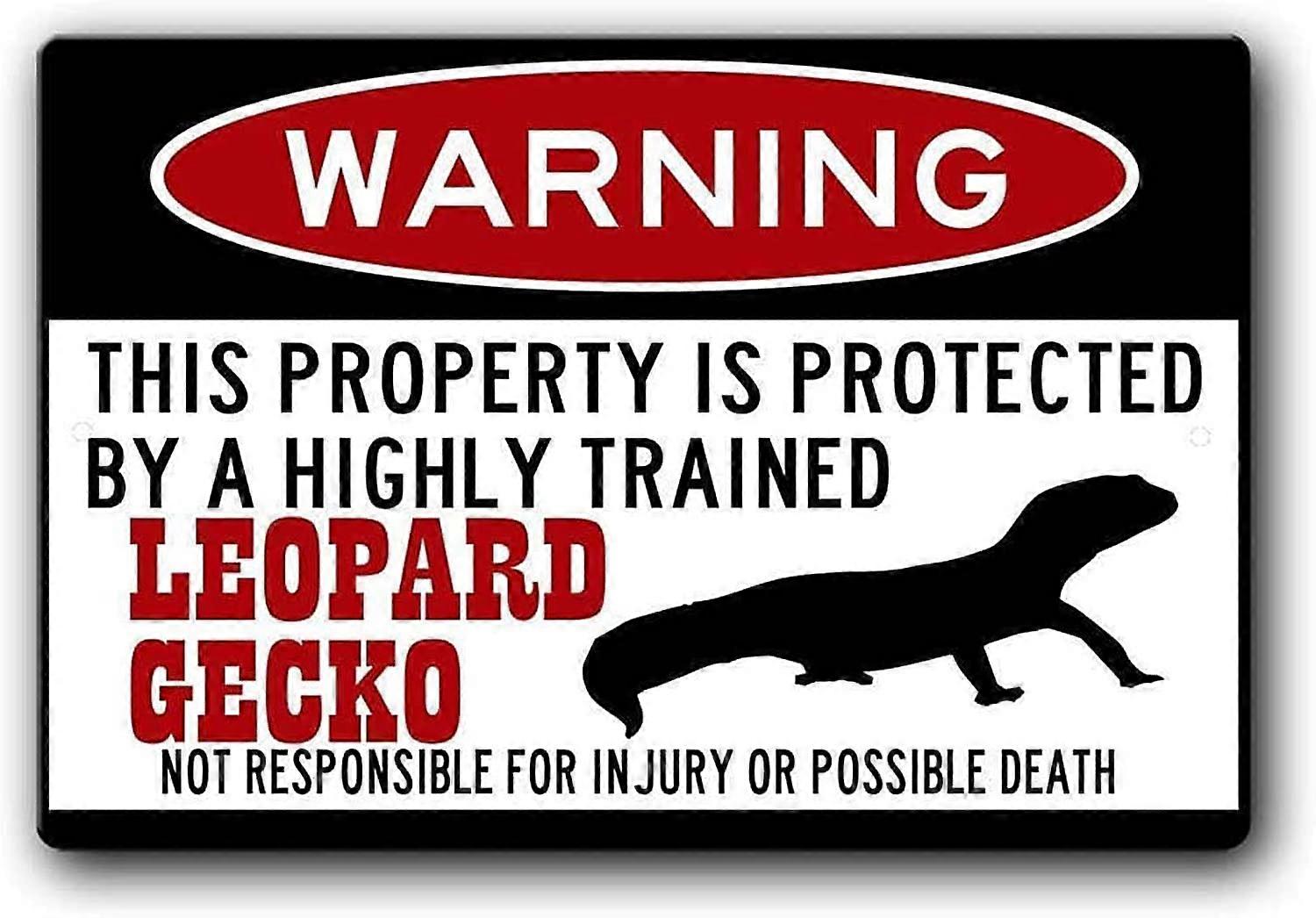 Leopard Gecko Metal Sign 8 X 12 polegadas - Sinal de Aviso de Lagarto