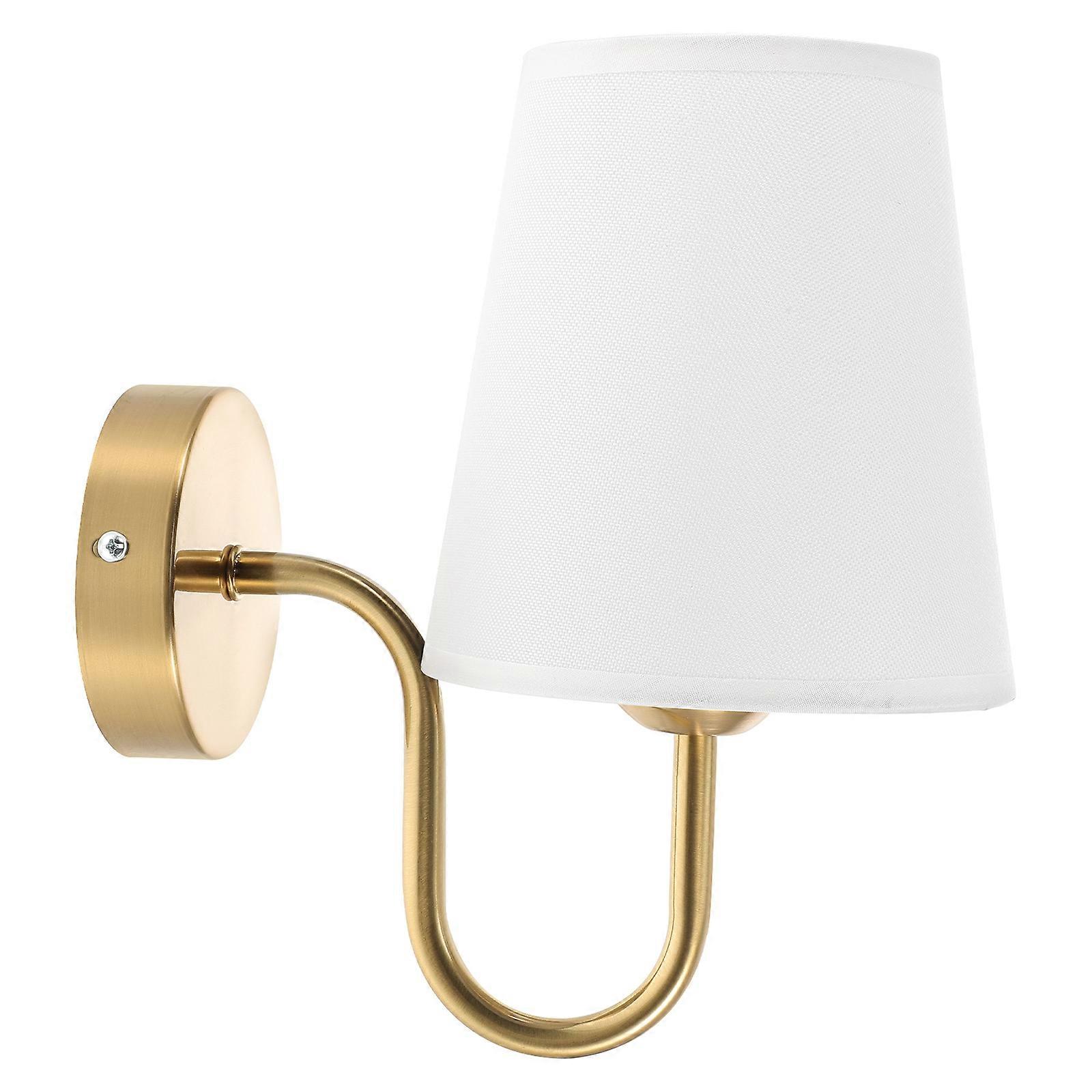 Rustic Wall Lamp Column Stand Wall Sconce with Fabric Shade for Lighting