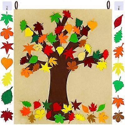 Kit Bulletin Board Set Felt Tree Board, Outono Destacável deixa a decoração de girassol que as crianças ensinam
