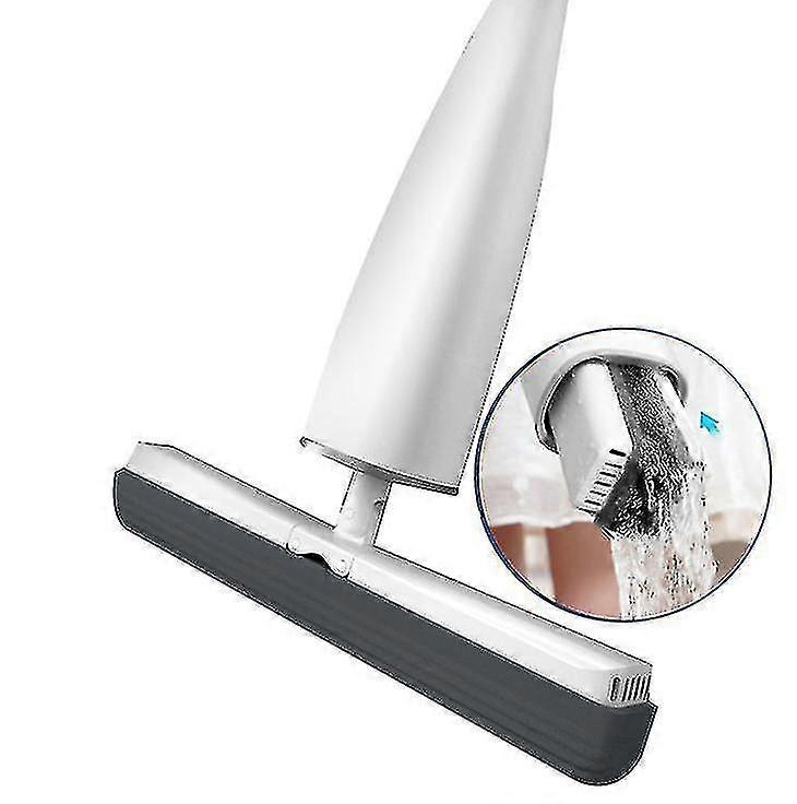 Rubber Cotton Mop, Roller Wiper Mop Sponge Water Squeezing Mop Super Absorbent