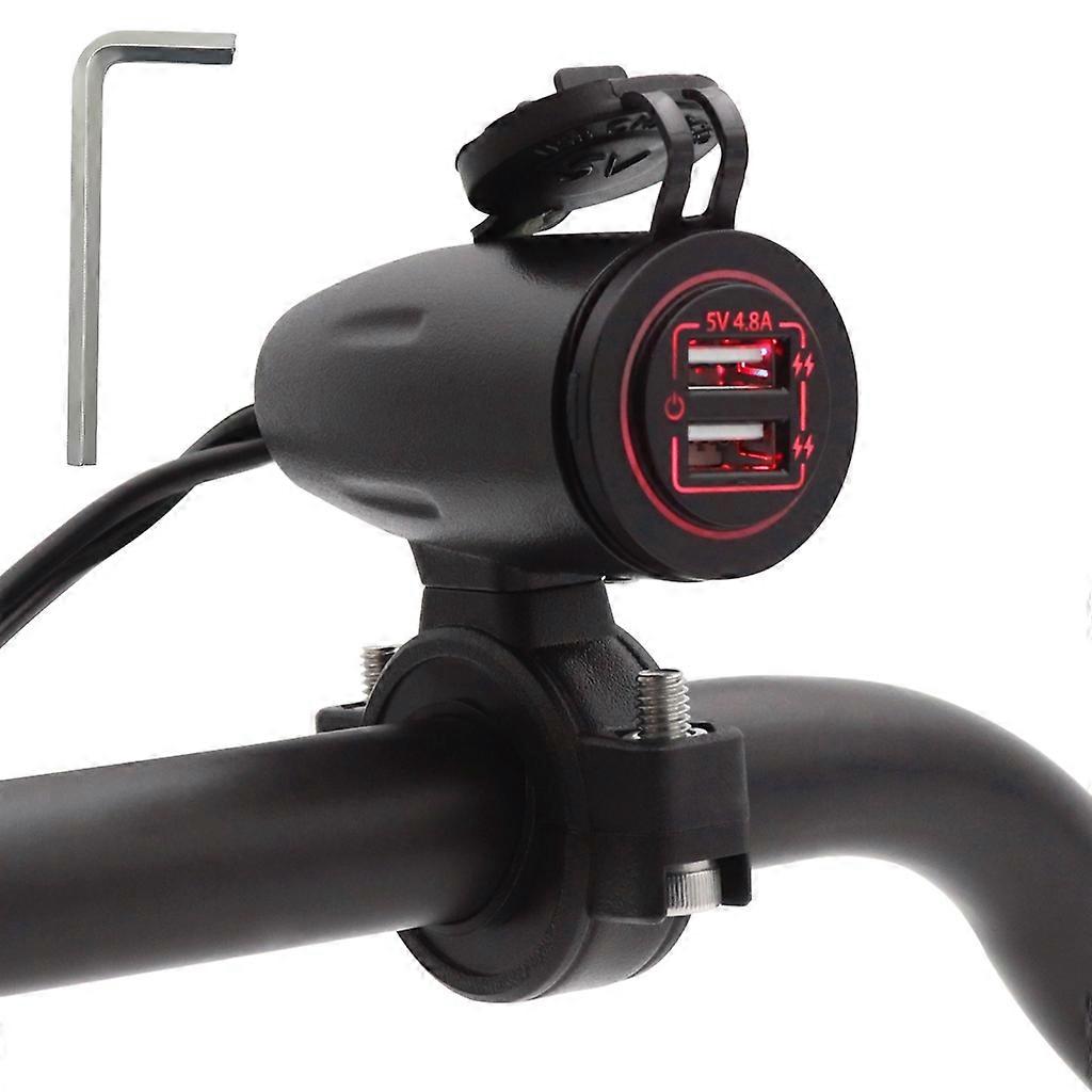 Waterproof 12V-24V USB Outlet Dual USB Power Socket Installed Handlebar
