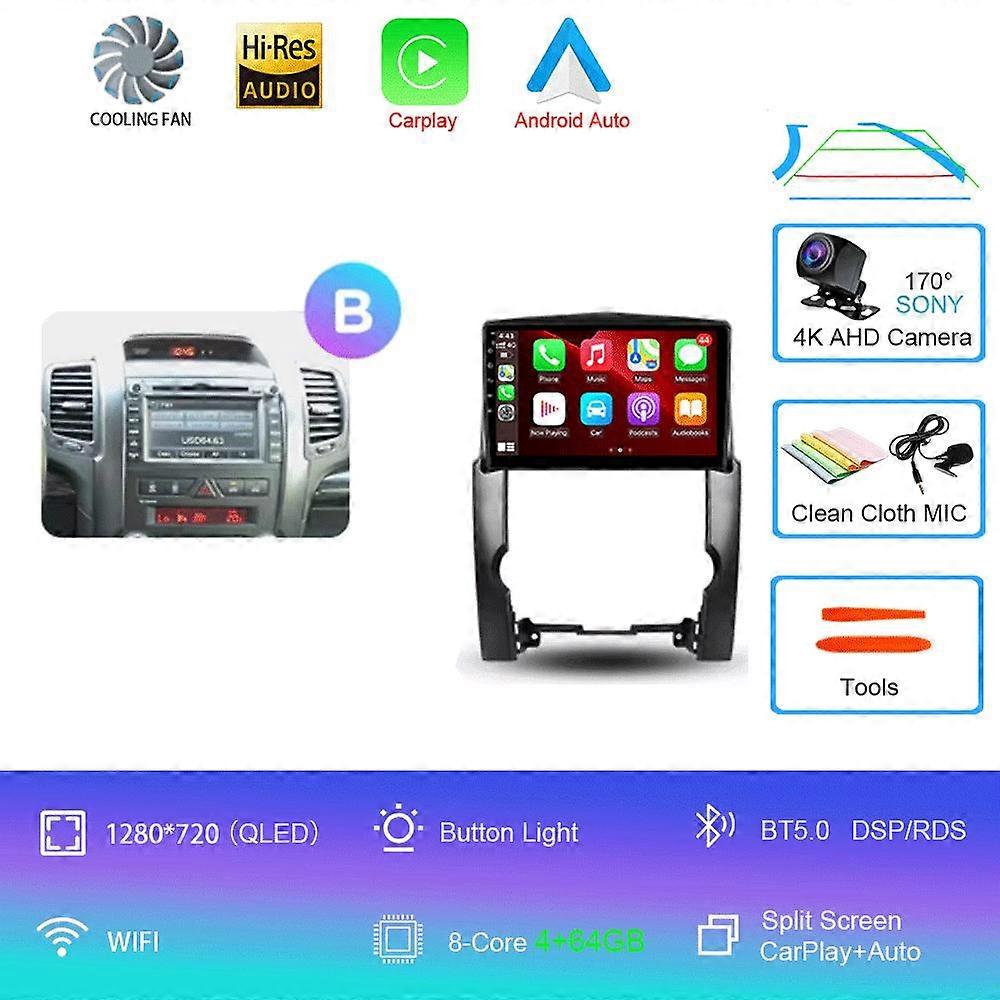 For Kia Sorento 2 XM 2009 - 2012 Carplay Auto 4G+WIFI GPS Car Radio Navigation Multimedia Video Player Stereo BT Android 14
