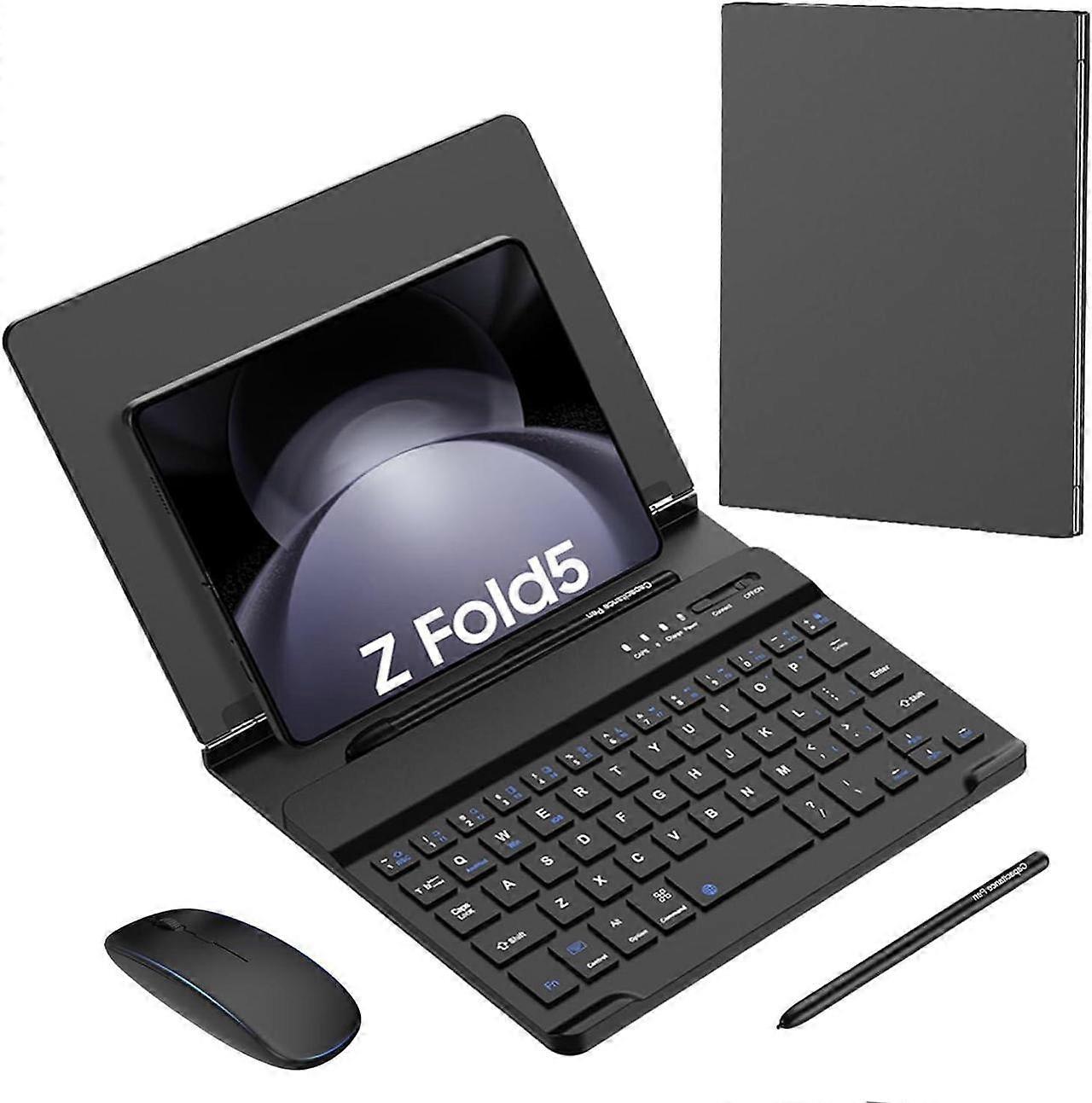 لحقيبة لوحة مفاتيح Samsung Galaxy Z Fold 6 5 4 3 2 Bluetooth ، حامل هاتف قابل للطي ومحمول بالكامل Z Fold 6 ، حامل حامل للهاتف المحمول المكتبي مع S P