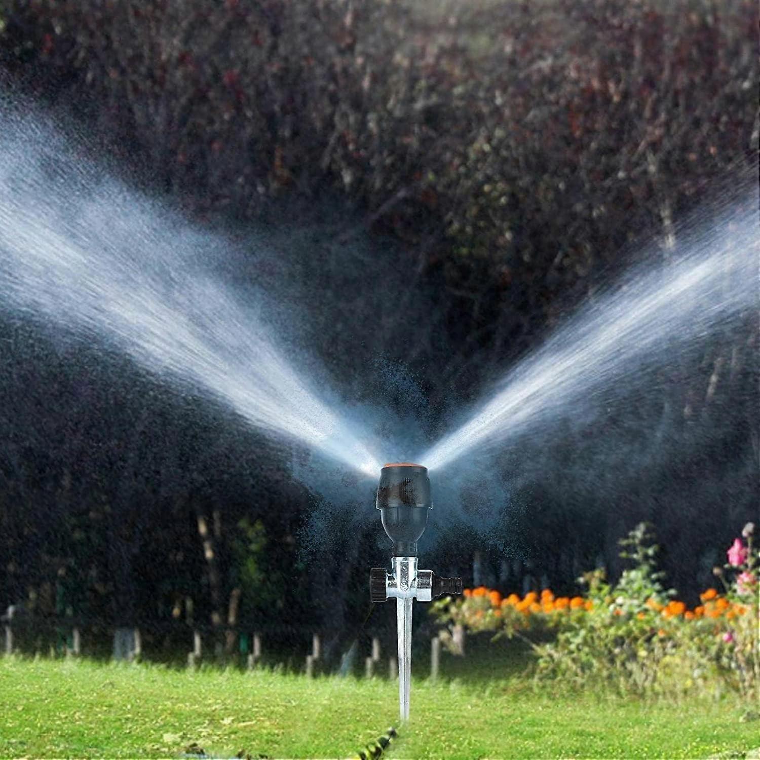Rotating Tripod Sprinkler, 360 Degree Automatic Rotating Irrigation Watering Sprinklers for Lawns, Efficient Watering Rotating Sprinkler Telescoping T