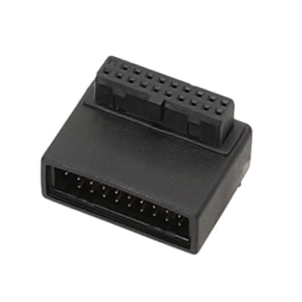 USB3.0 19pin ذكر إلى أنثى محول تمديد 19pin 20pin بزاوية 90 محول