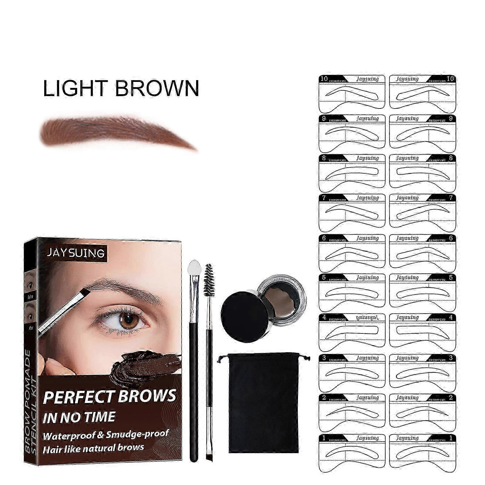 Combinaison de crème pour les sourcils Jaysuing avec pinceau à sourcils auto-colorant Maquillage résistant à l’eau et durable Pas facile à tacher Crème à sourcils -