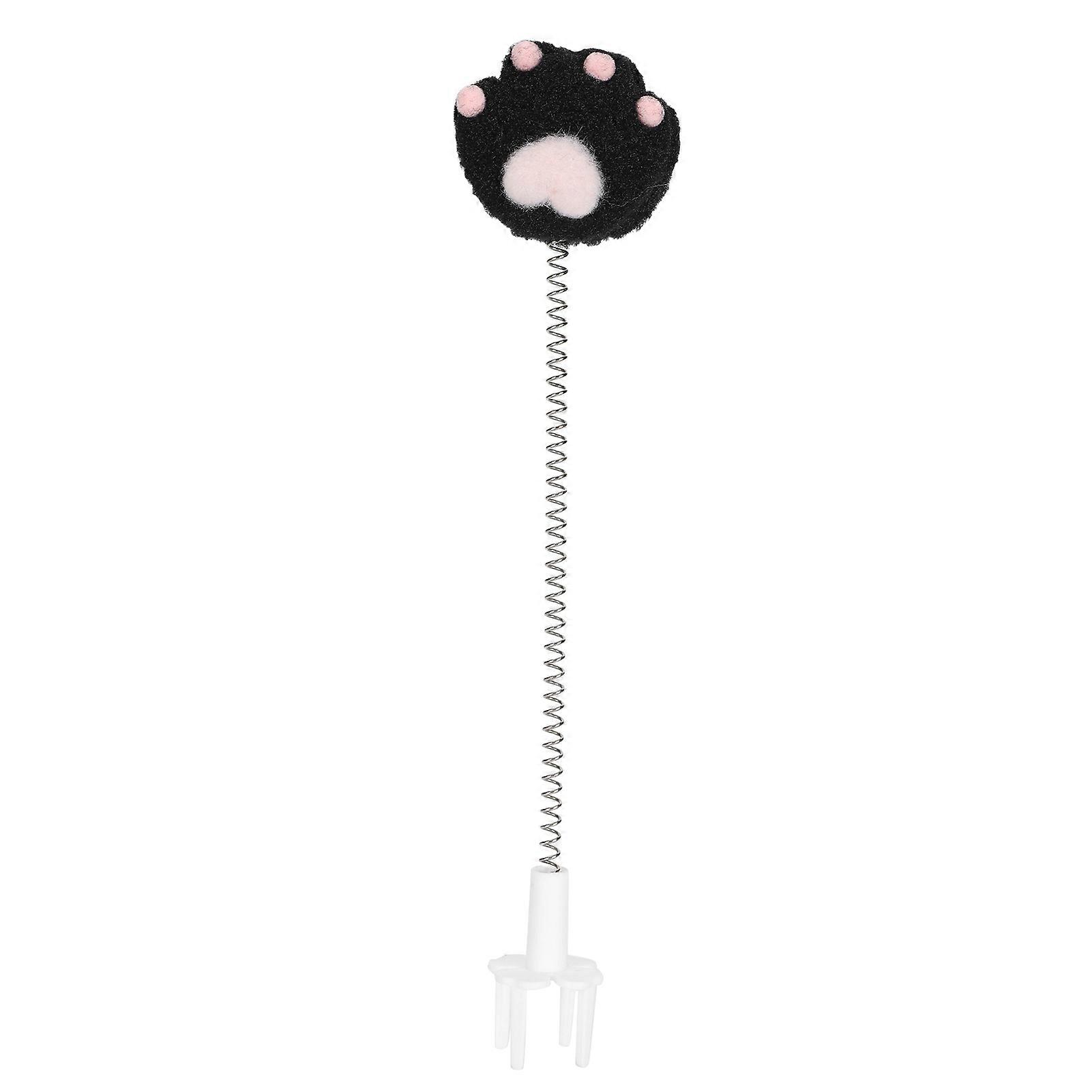 Cat Elastic Spring Toy Metal Wire Spring Funny Cat Stick Pet Interactive Teaser ToyCat Paw Black