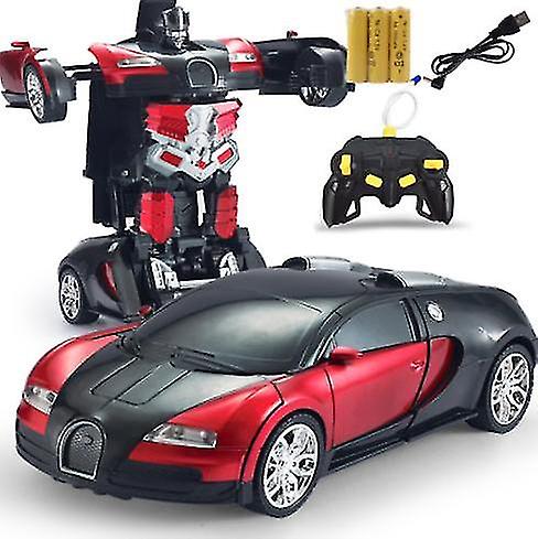 Children's Deformation Robot Remote Control Car, 1:18 Scale Model Racing Car With One-button Deformation