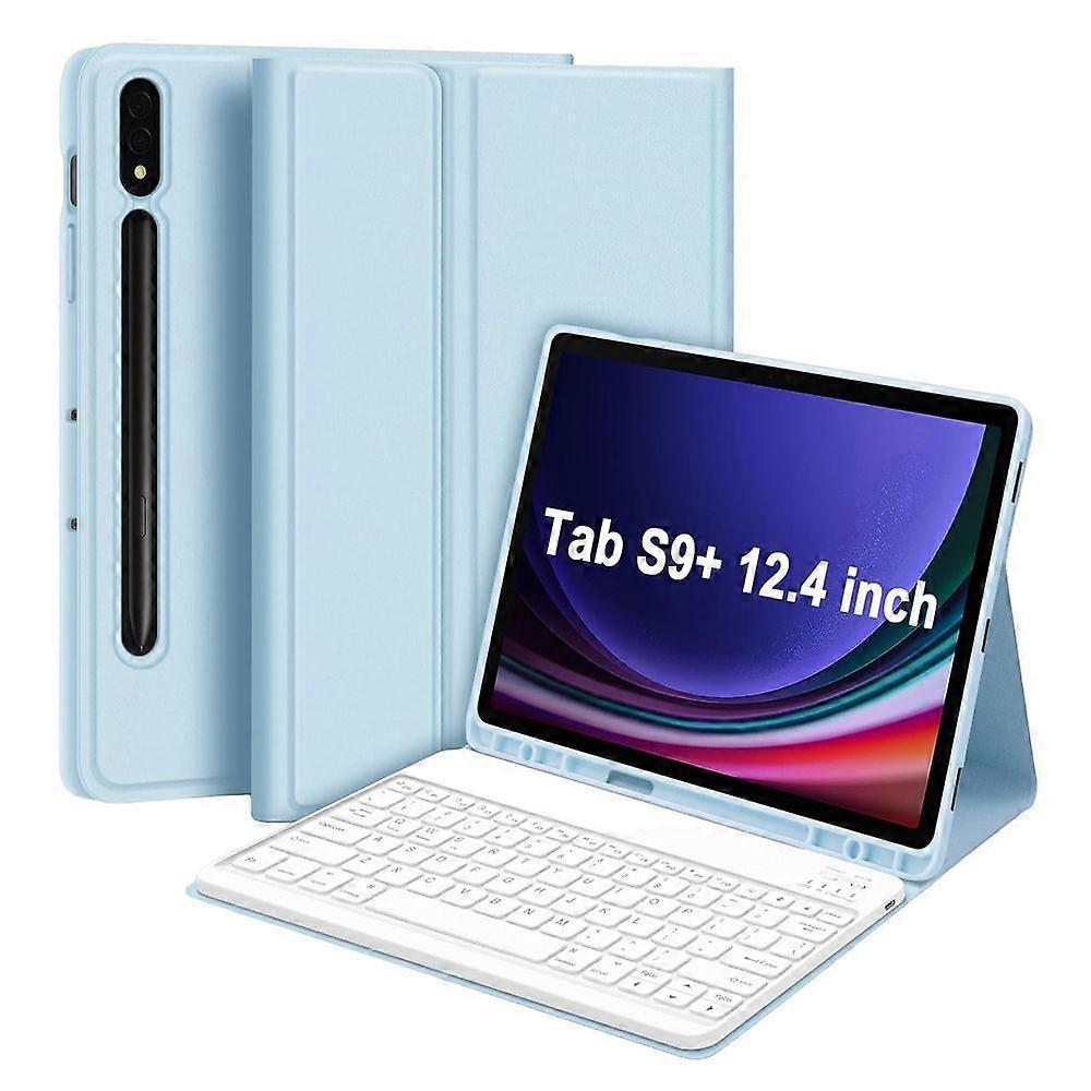 1 Set Tablet Keyboard & Protective Case Colorful Wireless Bluetooth-compatible Keyboard with Colorful Backlight TPU Tablet Protector for Galaxy Tab S9