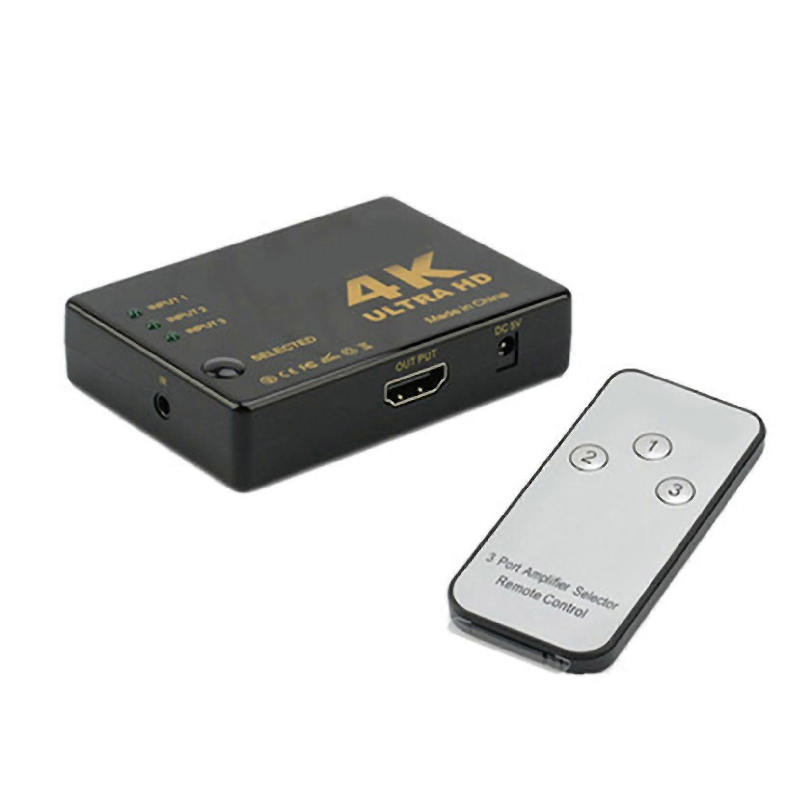 Hdmi Splitter 3 In 1 Out, Plug And Play Signal Amplification High Resolution (4K X 2K), Gold Plated Connectors For Wide Compatible Devices, Automatic