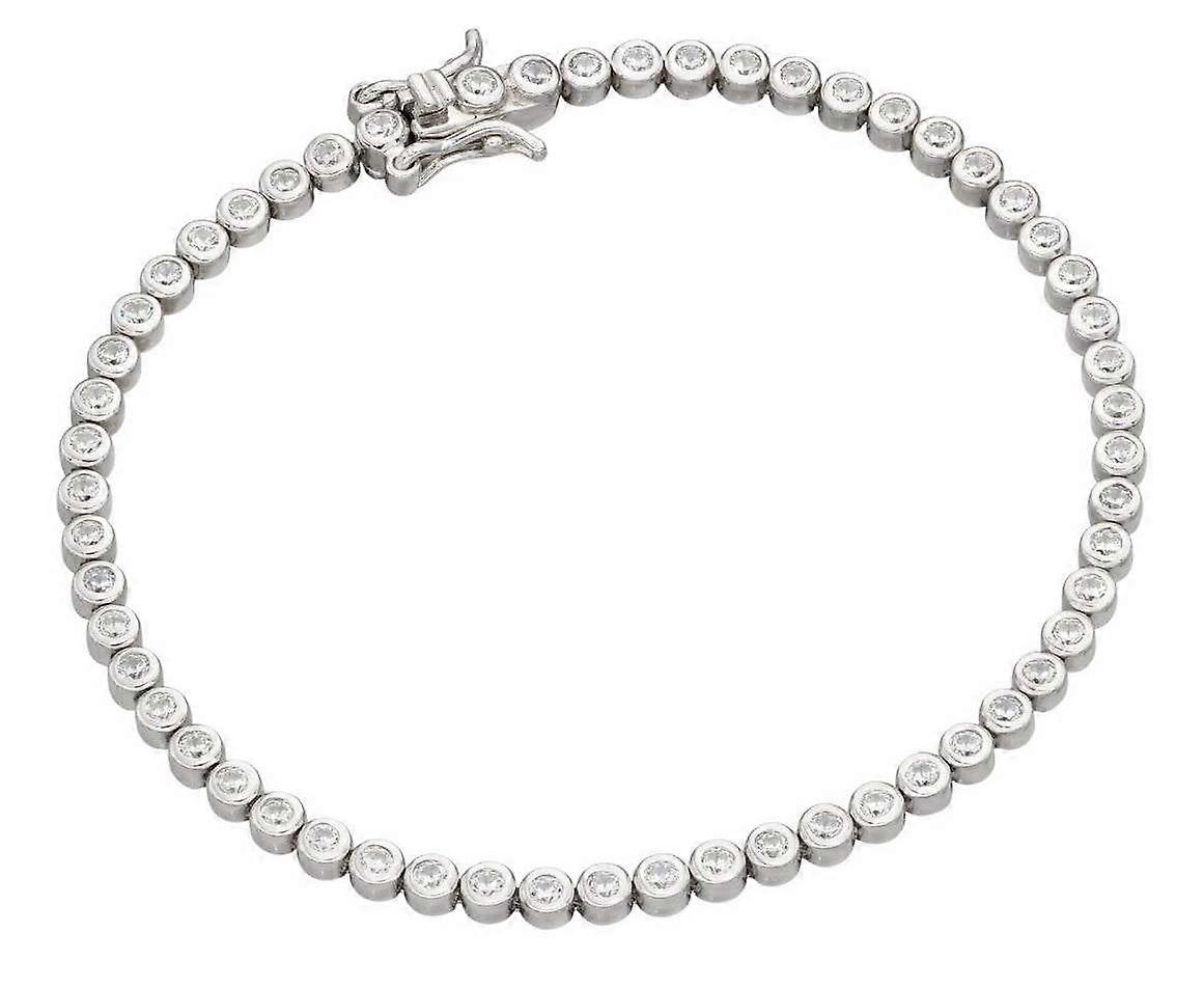 Beginnings Bezel Set Gemstone Bracelet - Silver