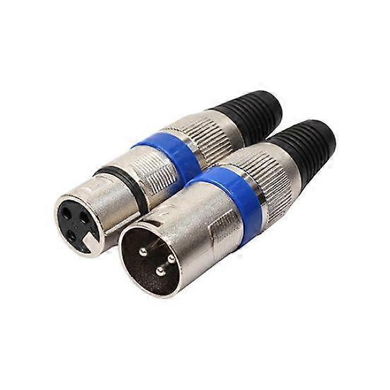 1Pair XLR 3 Pin Male Mic Plug Audio Microphone Cable Adapter Connector