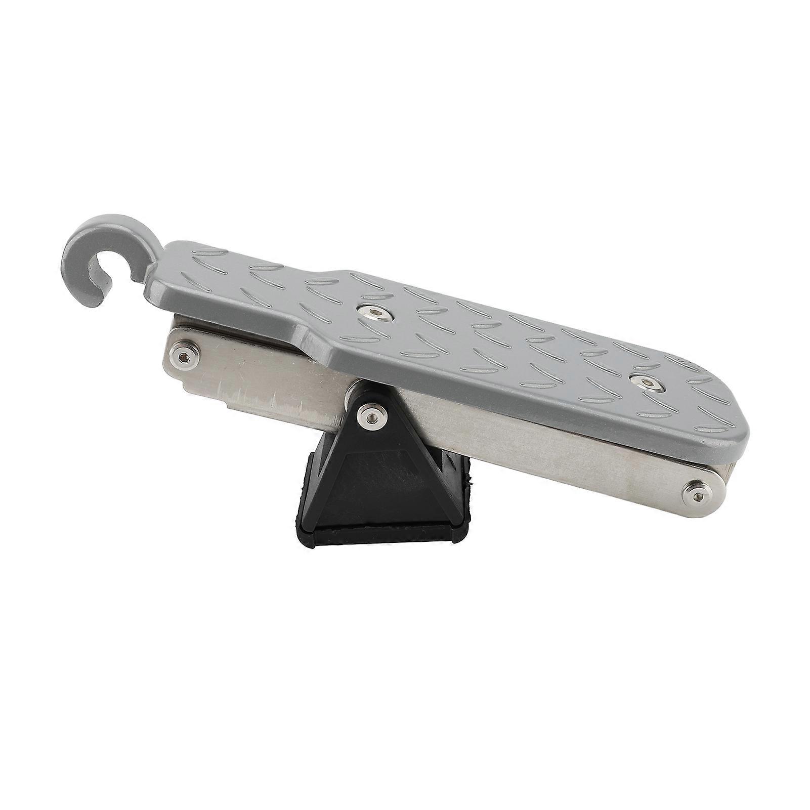 عتبة باب السيارة القابلة للطي قابلة للتعديل ، رف سقف علوي ، سلم دواسة ، تناسب عالمي ، مزلاج باب 7 سرعات للشاحنات والسيارات ، فضي