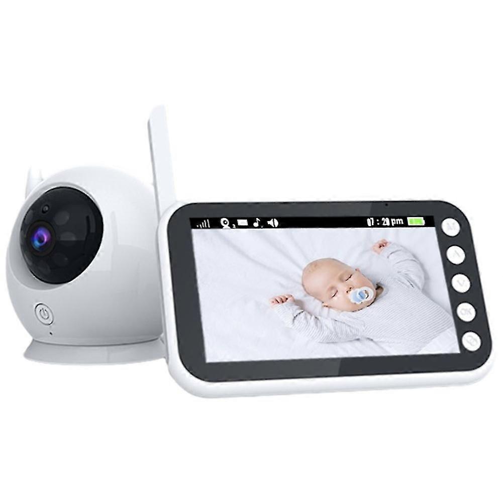 Monitor de vídeo do bebê, cuidador do bebê, 4,3 polegadas IPS tela do bebê monitor da câmera do bebê Lullaby Feeding Alert, EU Plug
