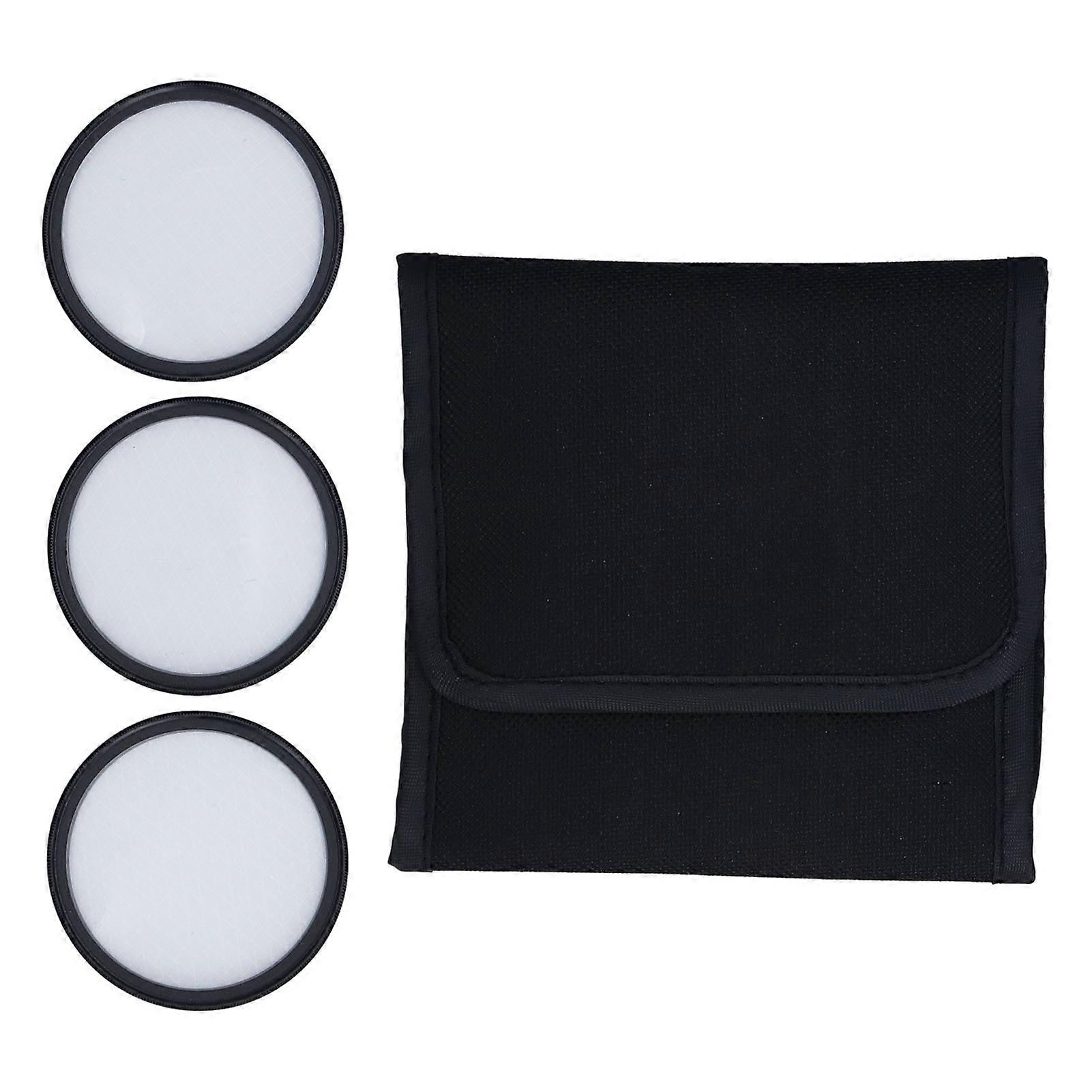 3PCS 55mm Star Filter 4 Points 6 Points 8 Points  Lens Filter with Storage Pouch for DSLR Cameras