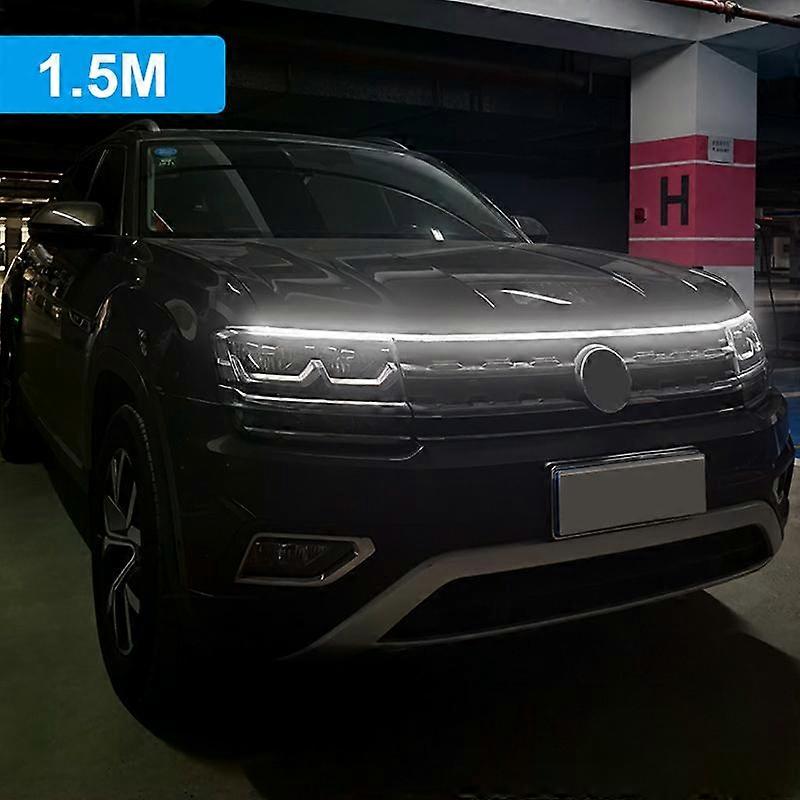 SEAMETAL Universal Car Hood Daytime Running Light Strip Waterproof Flexible LED Auto Decorative Atmosphere Lamp Ambient Backlight Car Styling