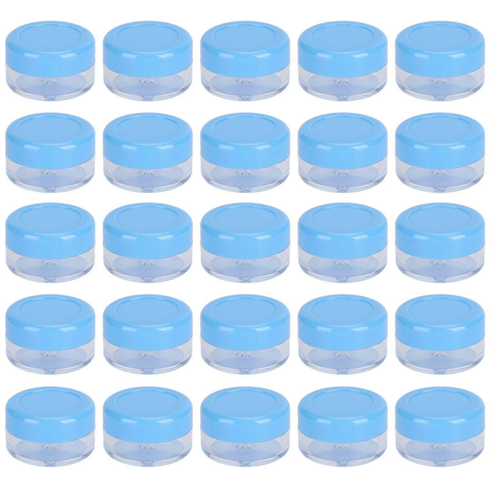 Empty Cream Container 25pcs Plastic Compact Round Small Cosmetic Jar for Travel