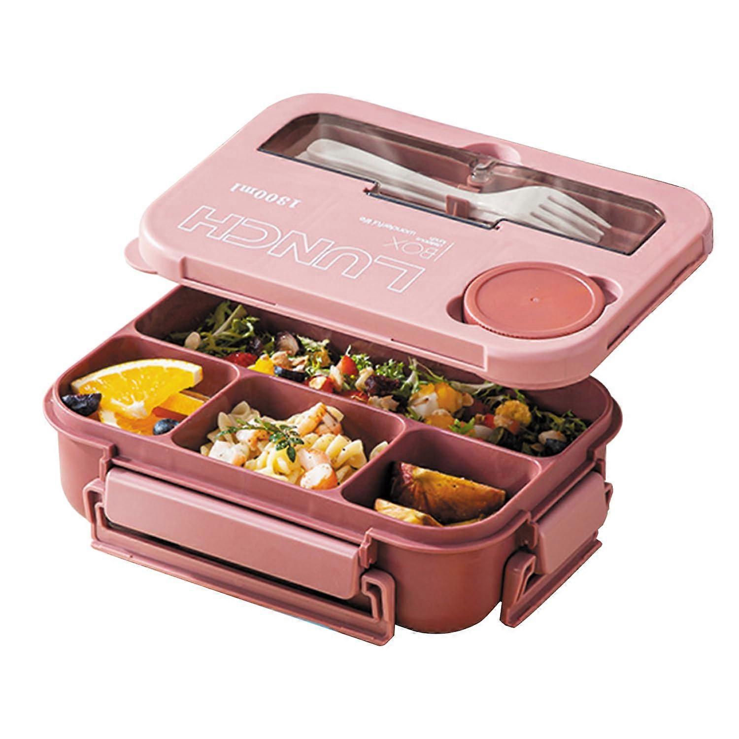 4-compartment bento lunch box with cutlery, dining storage