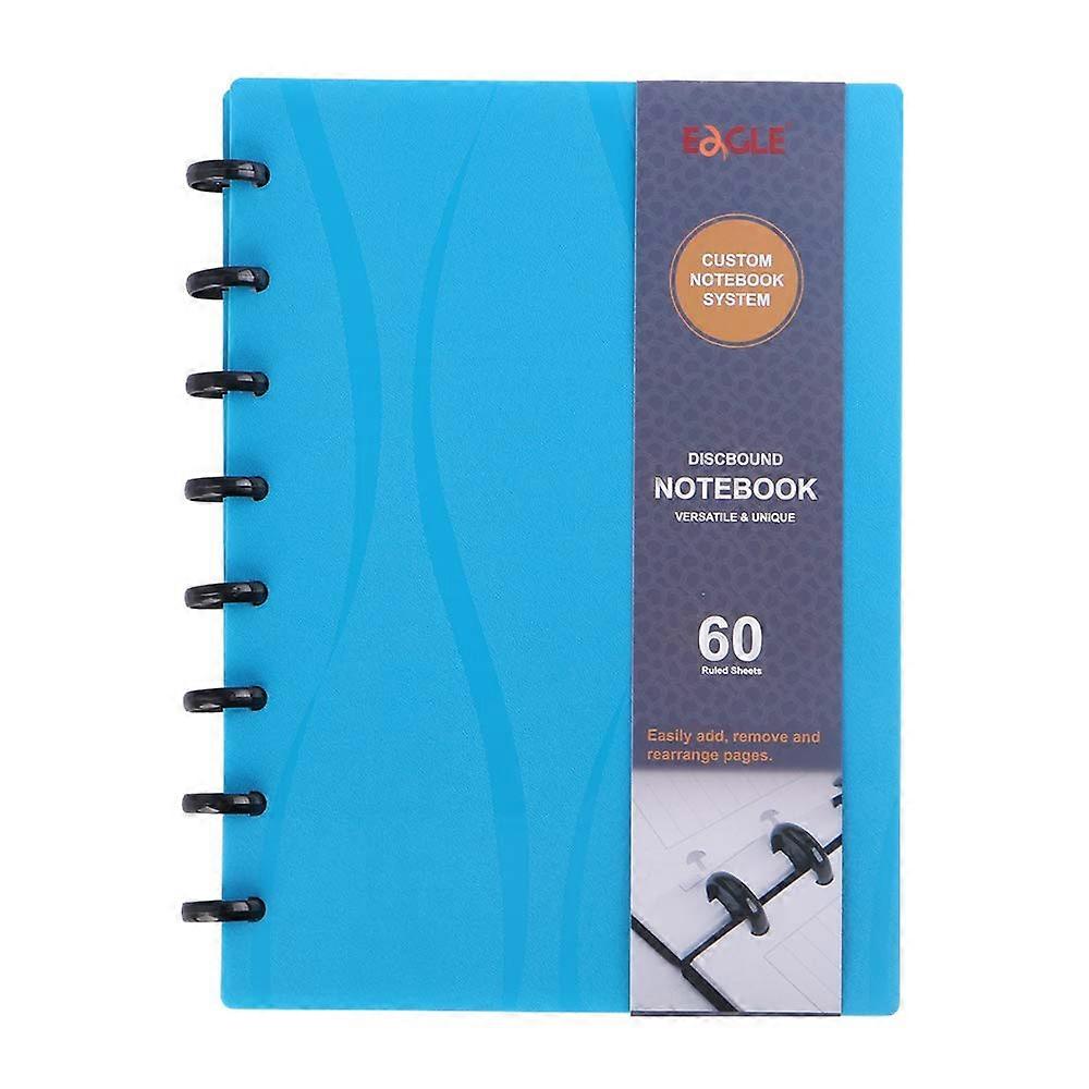 Carnet de notes bleu à reliure junior avec couverture en polyéthylène, 60 feuilles