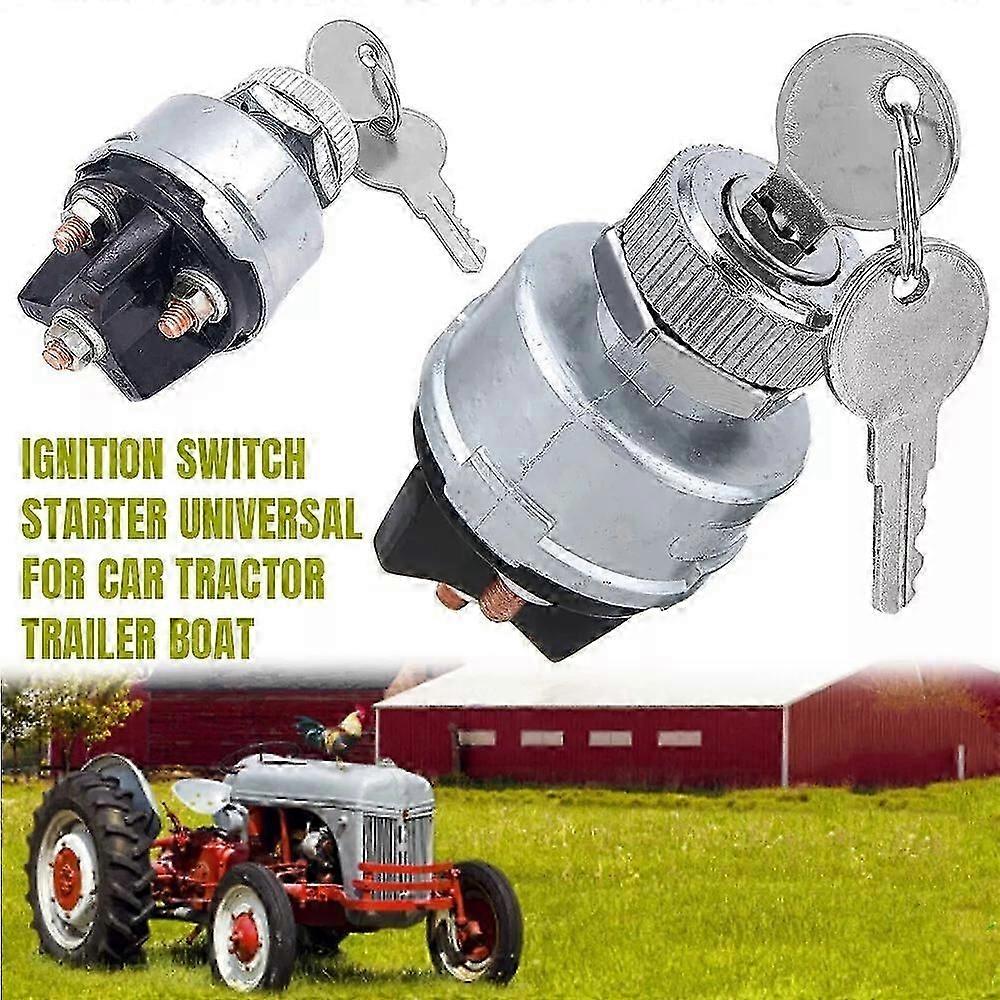 Ignition Switch Starter w/2 Keys ON/OFF Universal for Car Tractor Trailer Boat