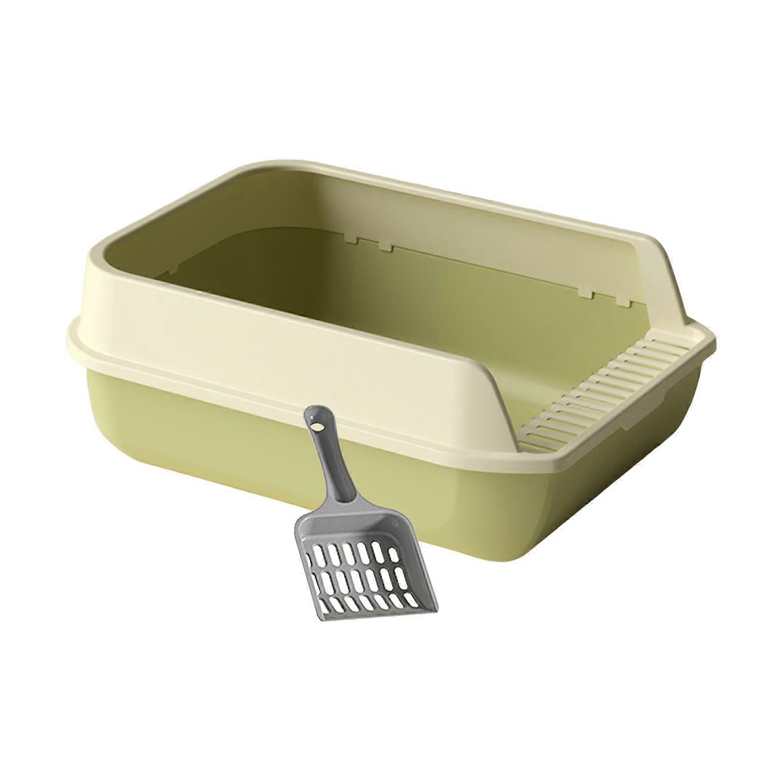 Open Top Cat Pet Litter Tray Large Cat Sandbox with High Side Kitten Potty