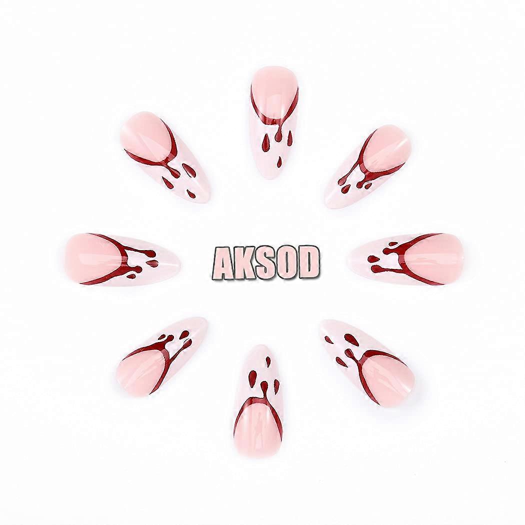 Halloween Press On Nails, Short, Square, Bat Print