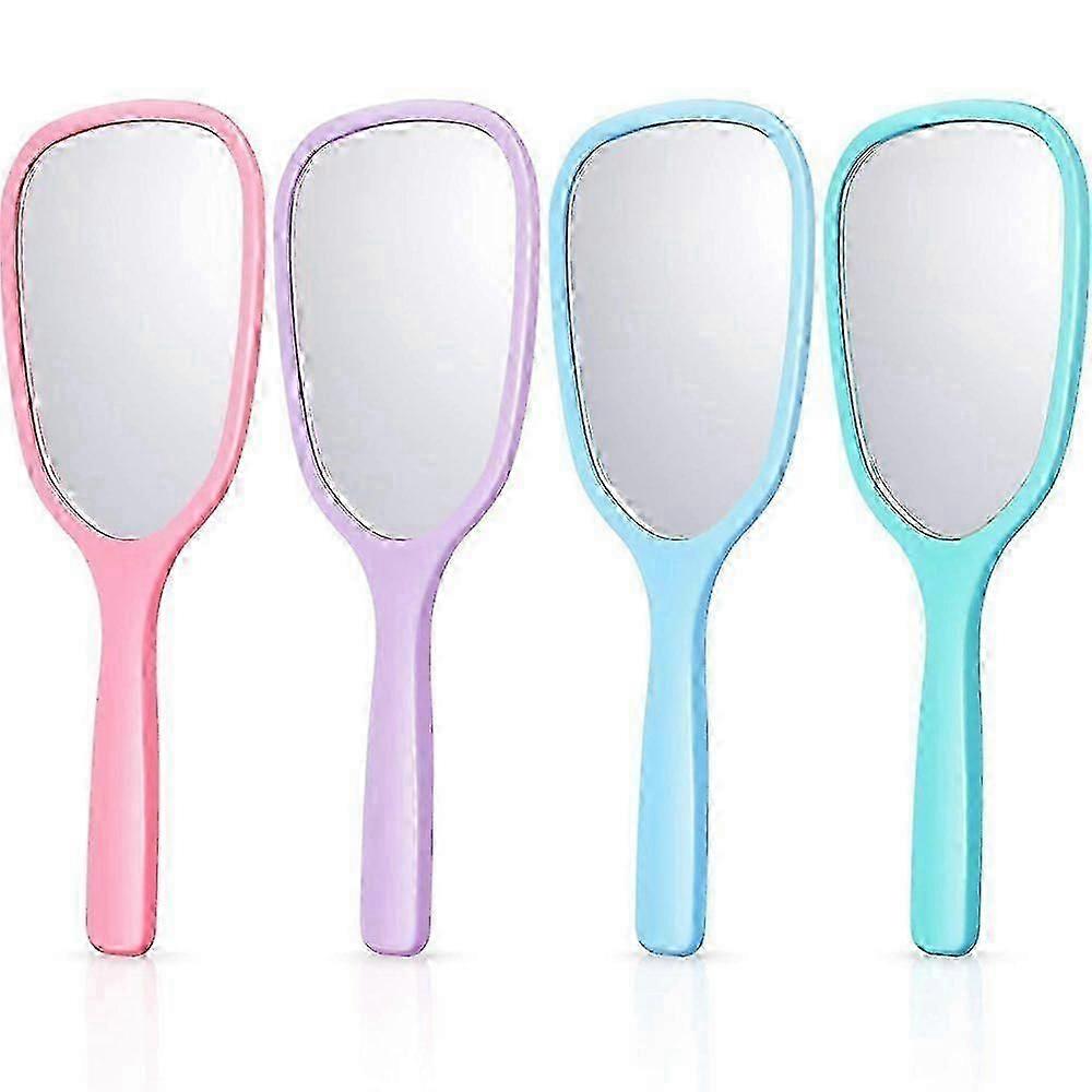 4 Stück Handheld Handspiegel Make-up Handspiegel mit Griff Reise Make-up Mirr-good