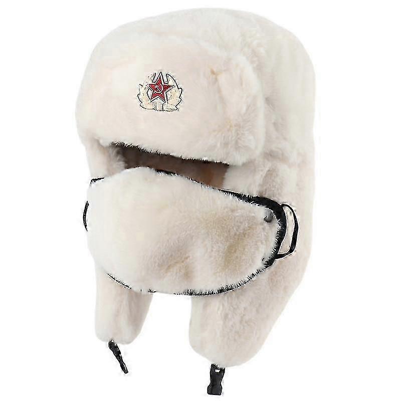 Vinter russisk pels varm hat plys badge