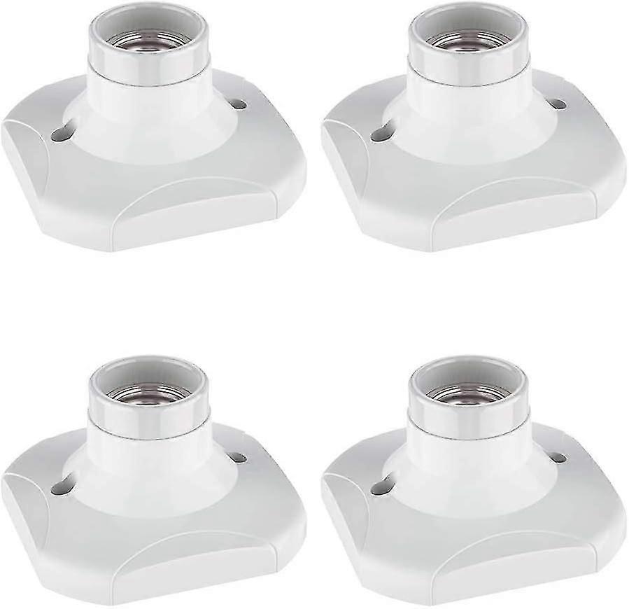 E27 Ceramic Light Bulb Holder,4 Pcs E27 Bulb Holder Socket Lamp Holder Socket E27 Wall Socket compatible Balcony Ceiling Ring Ac 220-250v White