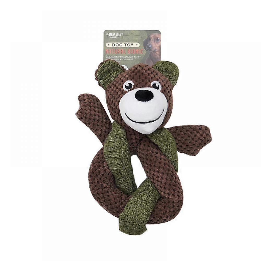 Dog Toy bite-resistant molar plush relieving stuffy artifact rabbit fur linen sound large and medium-sized dog pet supplies