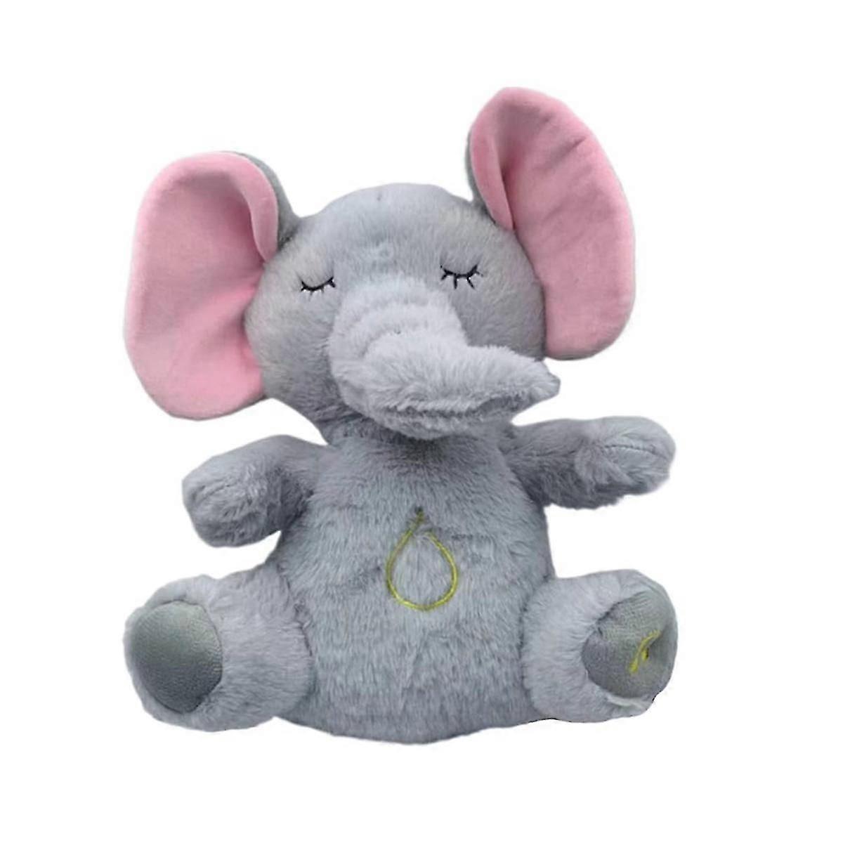 Calming Elephant Plush Baby Sound Machine Soothe Snuggle Elephant Breathing Stuffed Animal Plush To