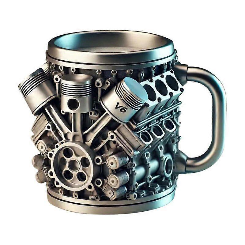 محرك V8 كوب من الفولاذ المقاوم للصدأ ، كوب قهوة شخصي من الفولاذ المقاوم للصدأ V