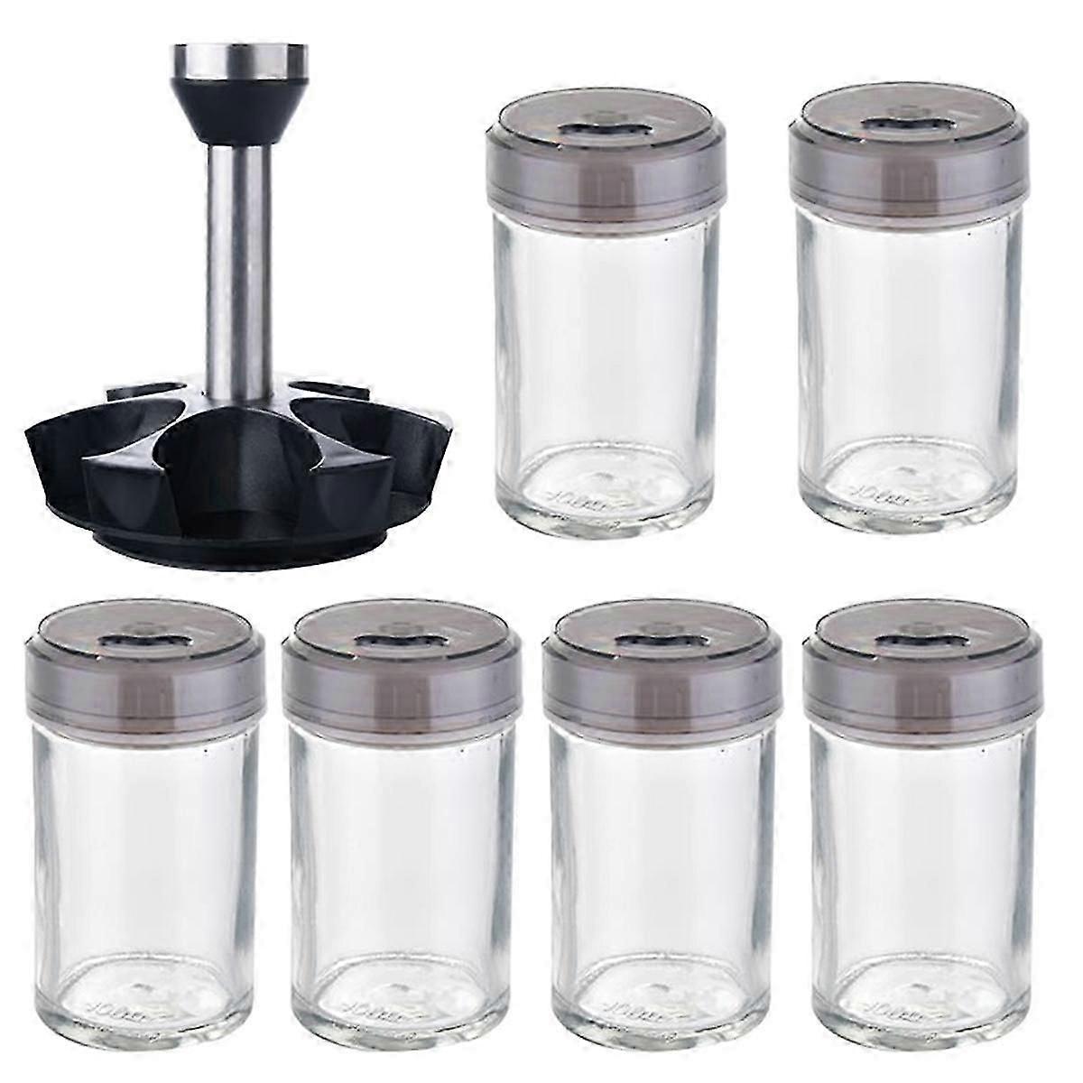 6-Jar Revolving Spice Rack Organizer, Spinning Countertop Herb and Spice Rack Organizer (Spices Not js