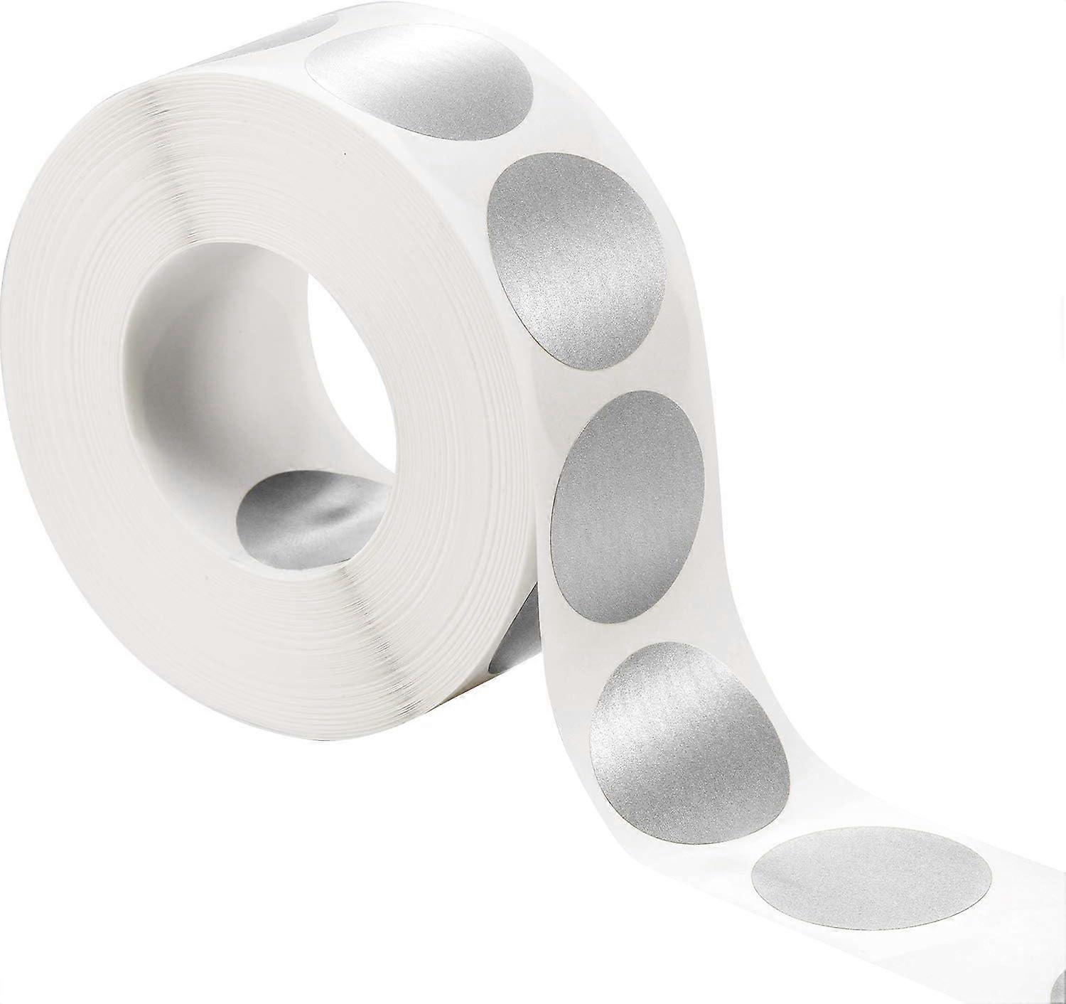 Scratch Off Stickers, Round Labels, Silver