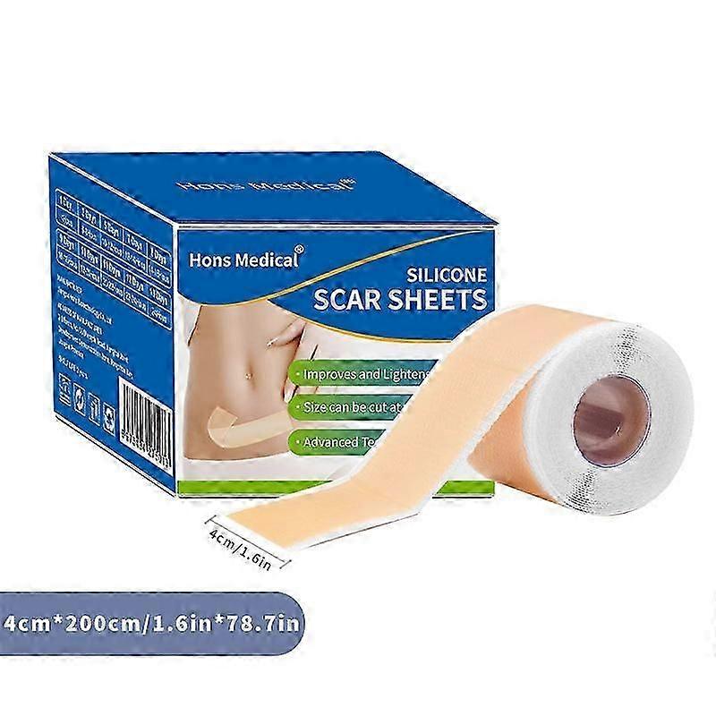 Medical Grade Silicone Scar Tape (1.6x78Roll-2M),Upgrade Adhesives Silicone Scar Sheets with Pre-Cut Lines,Scar Removal Sheets Works on Old & New Scar