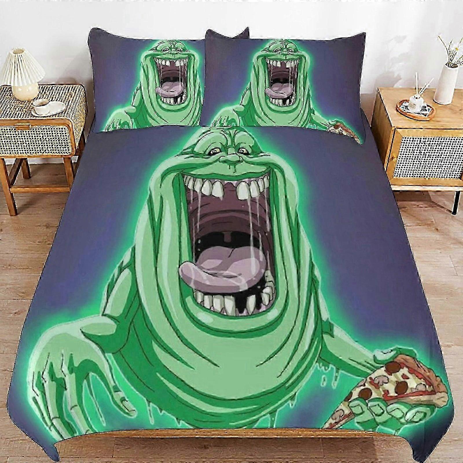 o2932 Lençóis Ghostbusters Capa de Edredom de Cama Microfibra Se3D Impresso Leve3 Peças Edredom Se, (1 Capa de Edredom e 2 Fronhas) Cama S