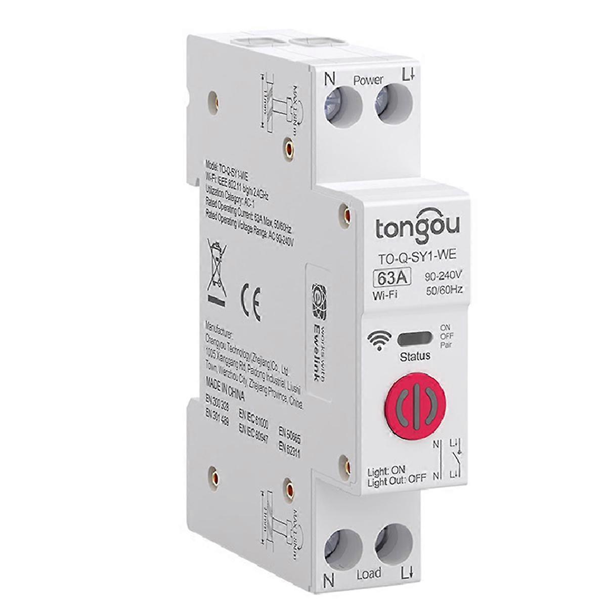 1P+N 63A 110V 220V WIFI Smart Switch Energy Meter KWh Metering Circuit Breaker Timer Relay Smart Home Protection,A