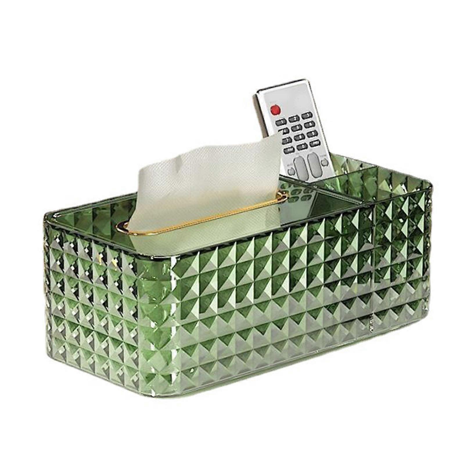 Tissue Storage Box Rhombus Texture Side Partition Towel Napkin Container Case Transparent