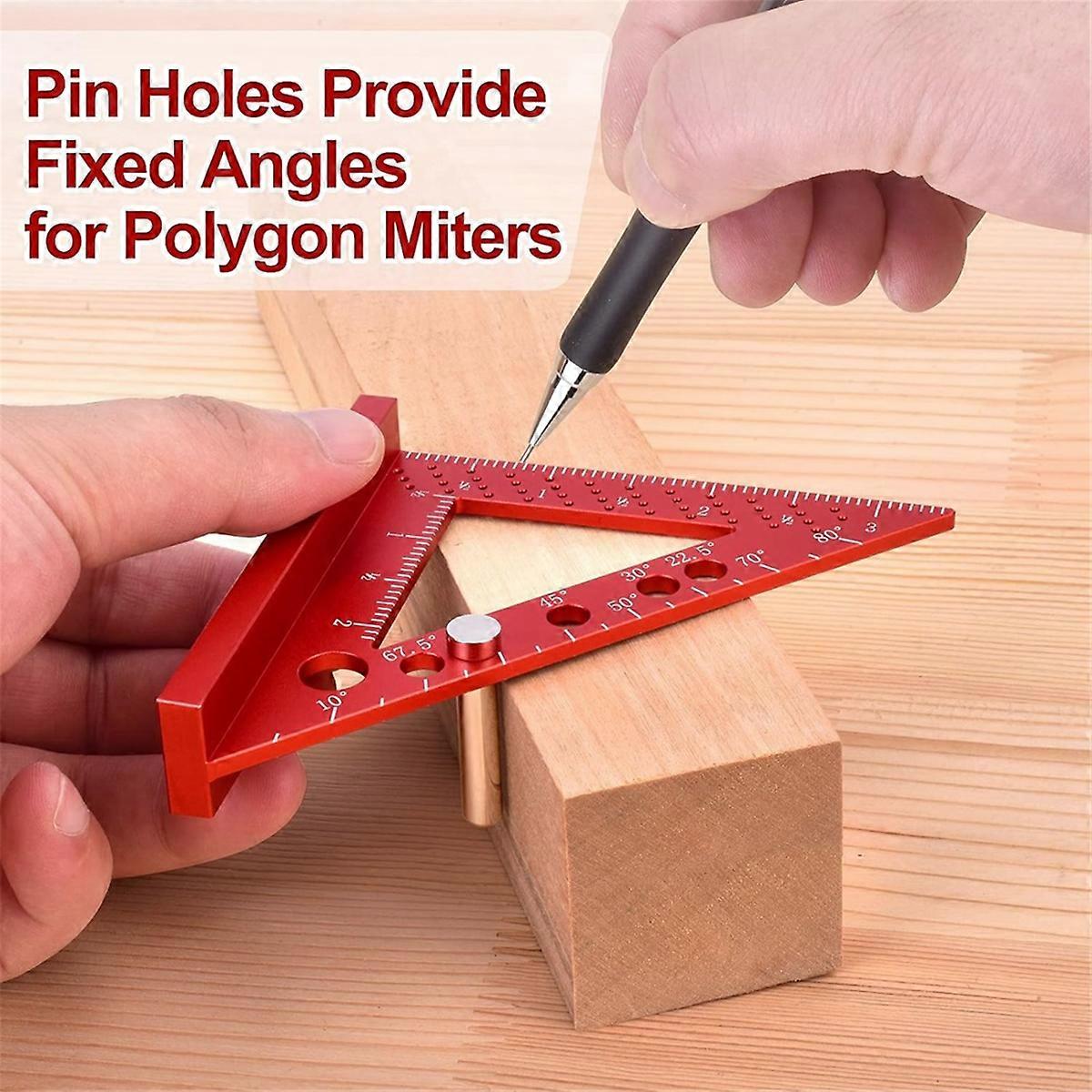 90 Degree Mini Carpenter Square with Scribe Holes, Measuring Tool