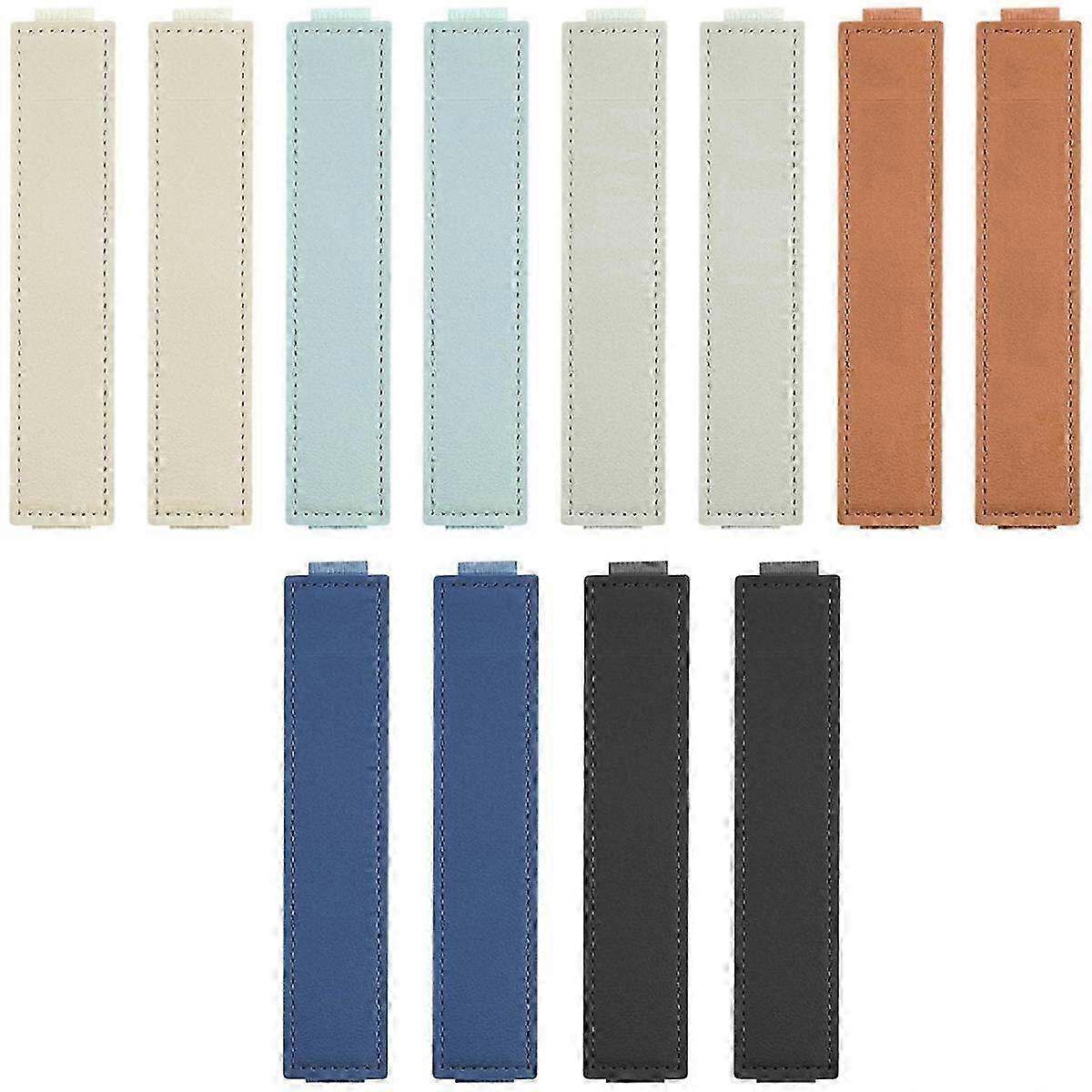 12 יח 'מחזיקי רצועות מחברת אלסטית עור PU שרוול עט מתכוונן פאוץ' מחזיק עיפרון רצועות לא