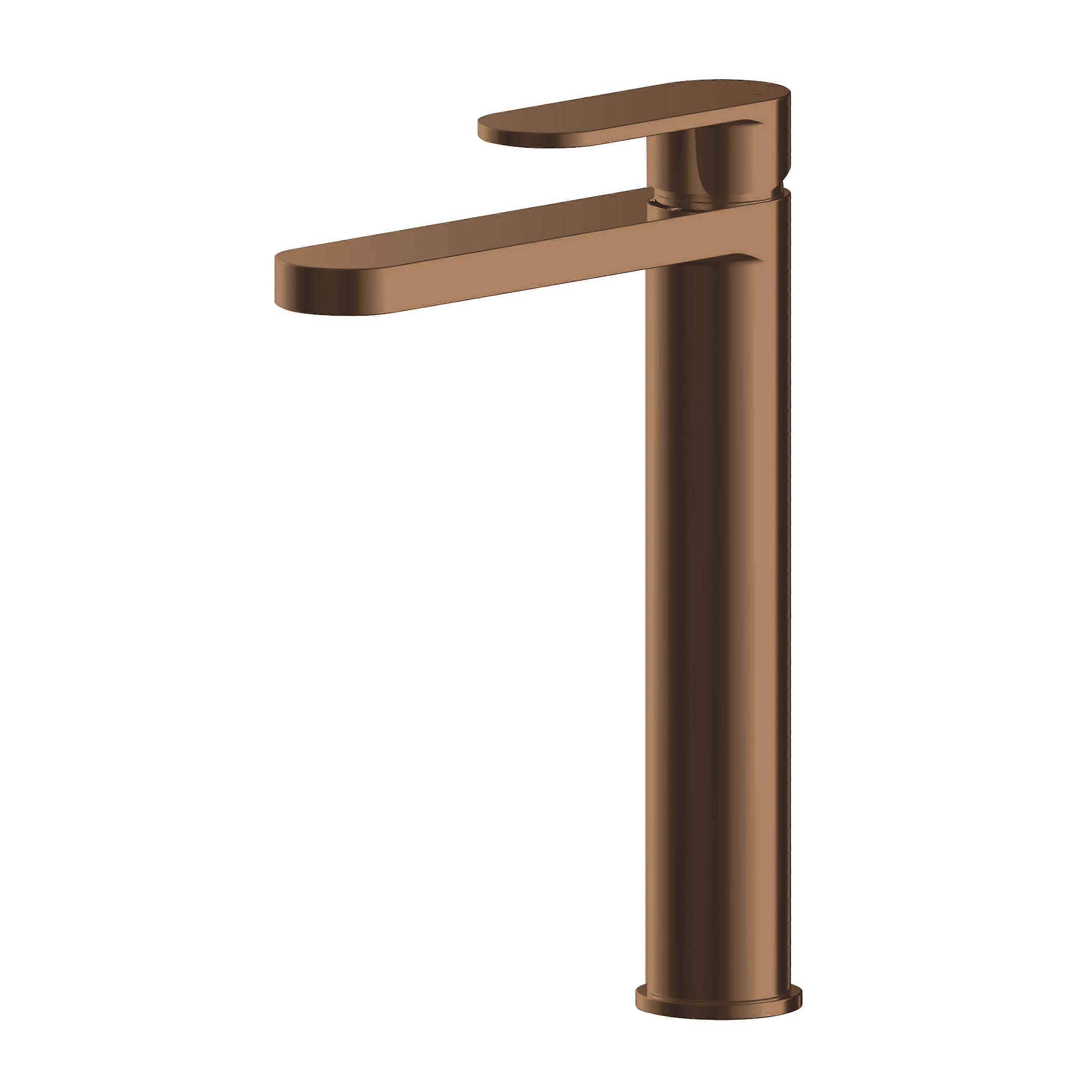 Current Round High Rise Mono Basin Mixer Tap - Brushed Bronze - Balterley Faucet