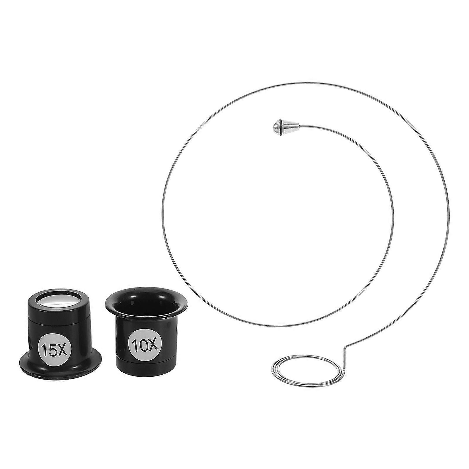 3pcs 15X 10X Magnifying Glass Set Multi-Functional Watch Repair Tool High Definition Eye Loupes Adjustable Focus Lightweight And Portable For Jewelry 