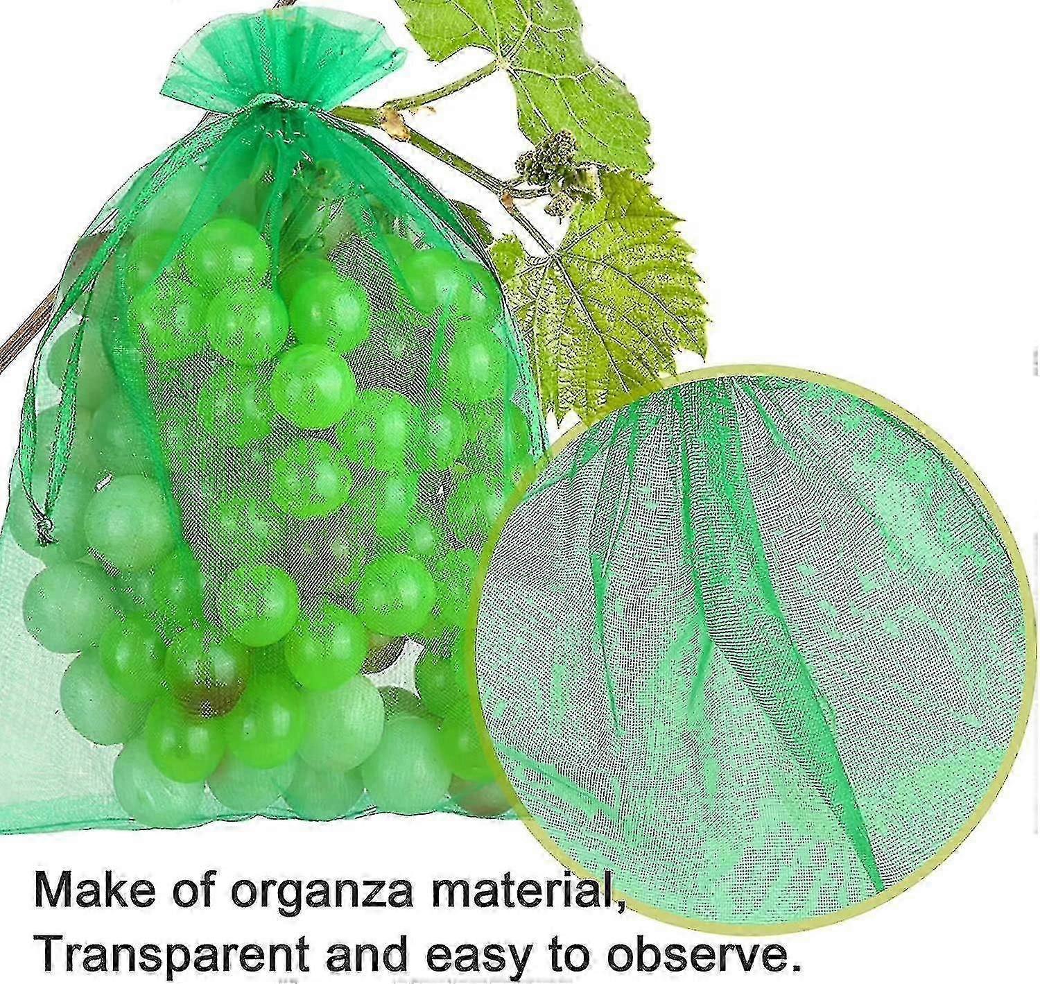 100 قطعة حفنة حقيبة حماية 30x20cm / 23x17cm العنب الفاكهة الأورجانزا حقيبة مع الرباط يعطي حماية كاملة ضد الطيور الدبابير و Ot