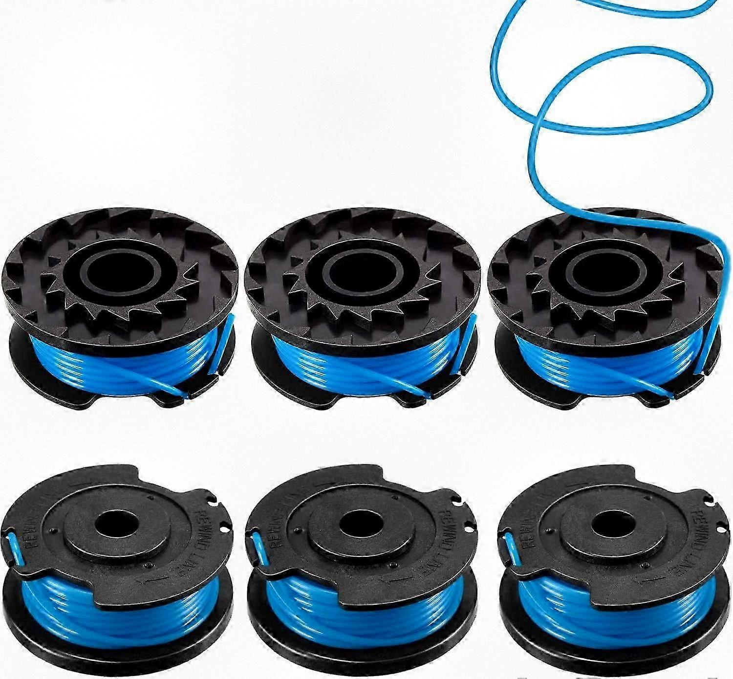 6-Pack Trimmer Spool Replacement Line, 19.7 Feet, 0.065 Inch, Compatible with Grass Trimmers